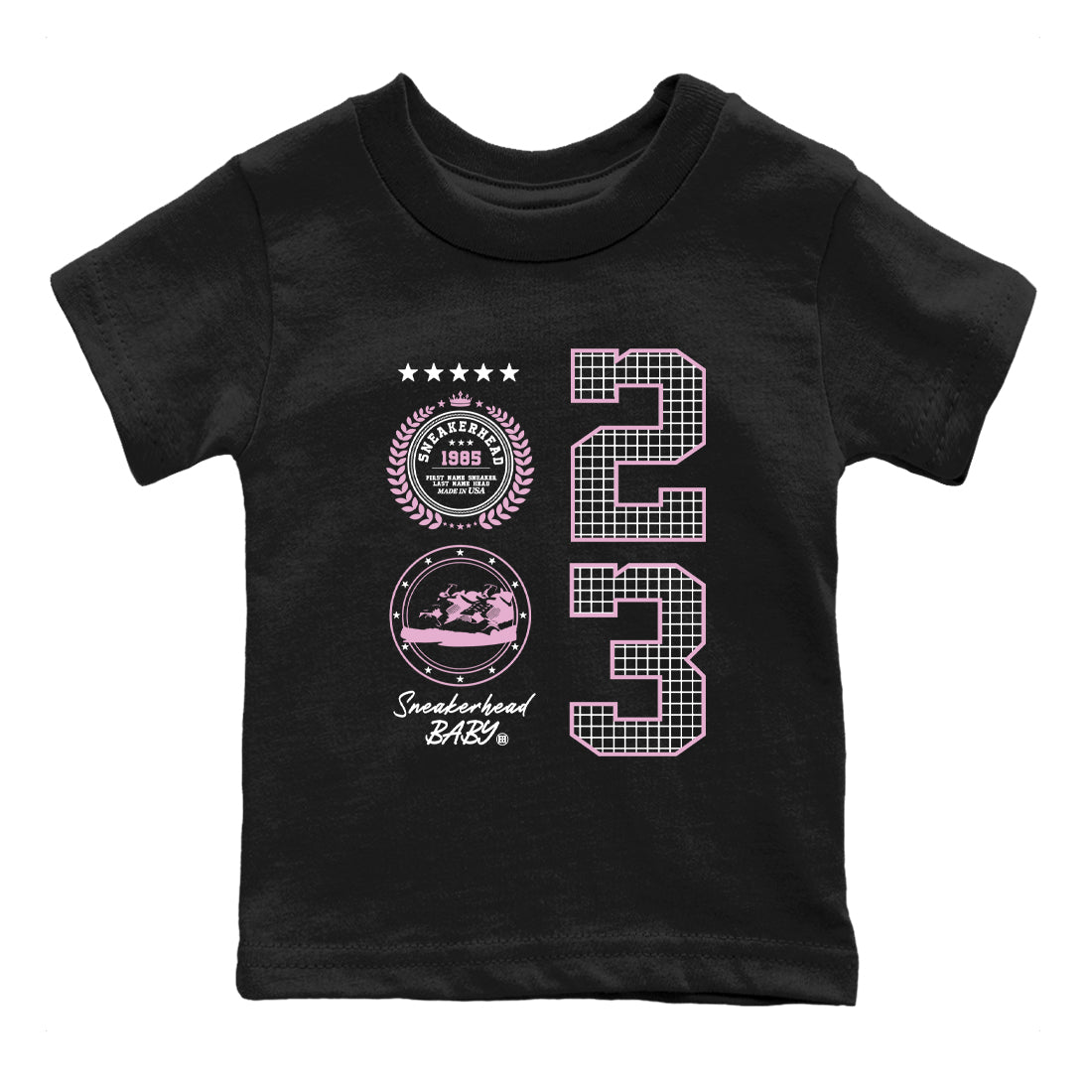 4s Orchid shirts to match jordans Sneaker Emblem sneaker match tees Air Jordan 4 Orchid match shoes to clothes SNRT Sneaker Tees Youth Baby Black 2 tee