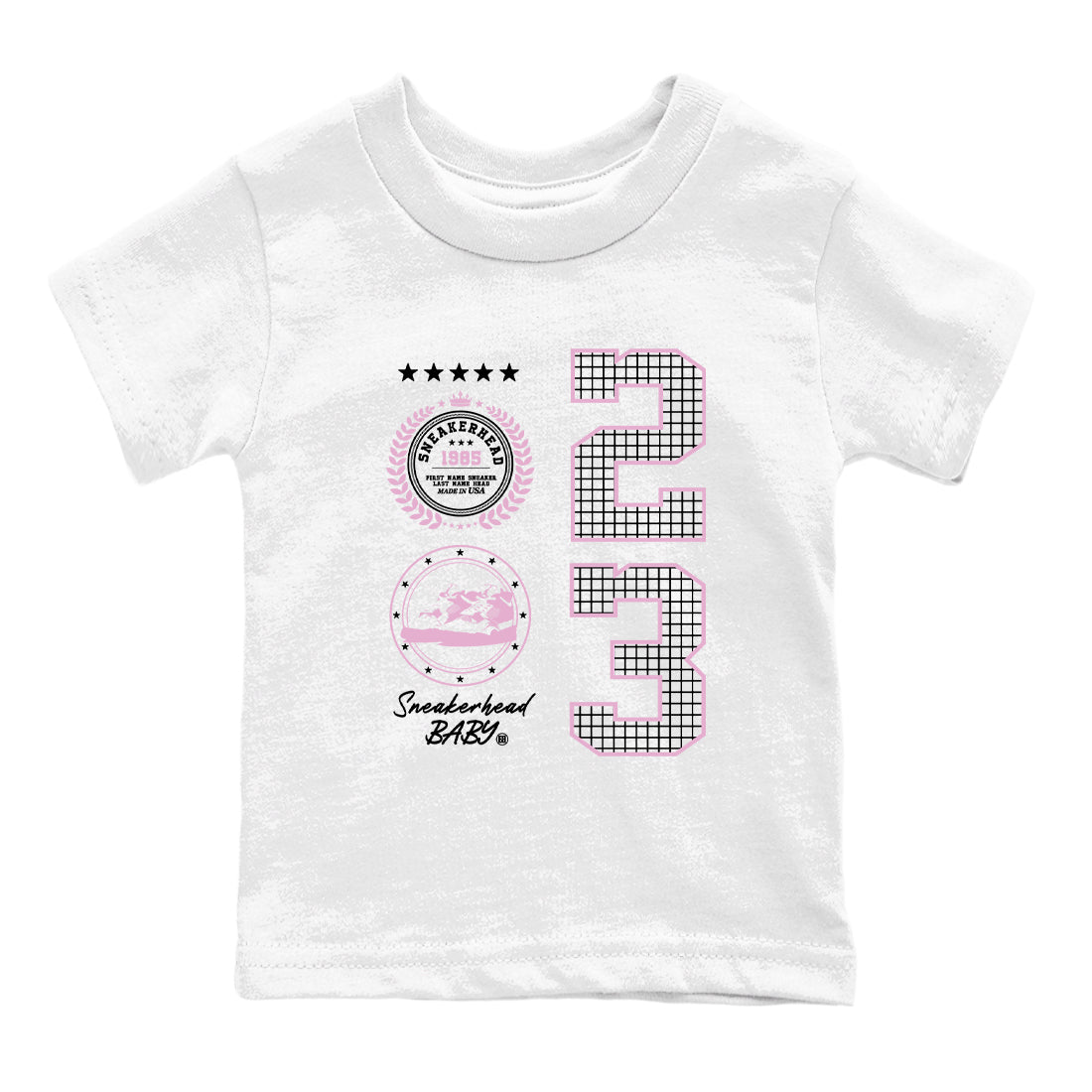 4s Orchid shirts to match jordans Sneaker Emblem sneaker match tees Air Jordan 4 Orchid match shoes to clothes SNRT Sneaker Tees Youth Baby White 2 tee