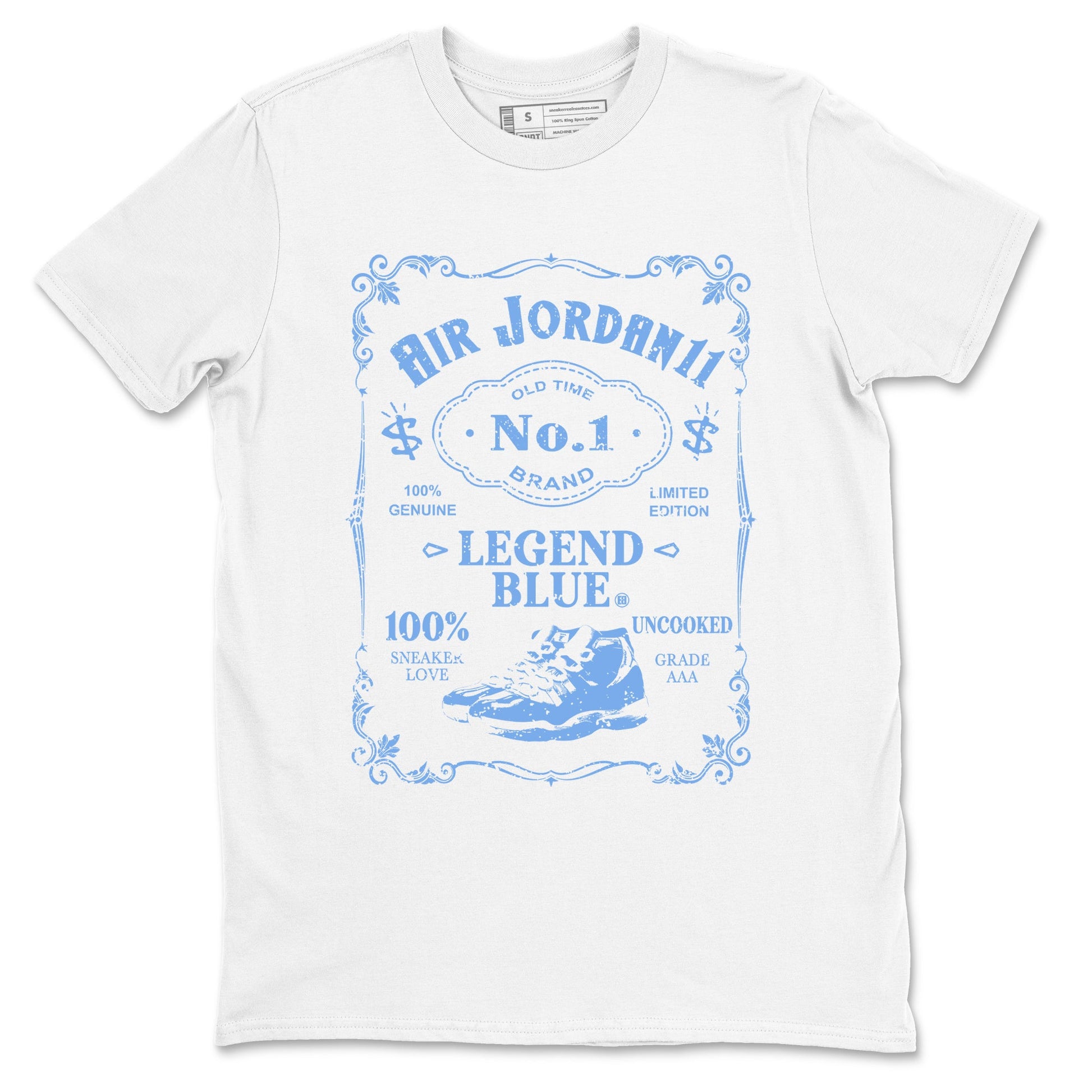 AJ11 Retro Legend Blue shirts to match jordans Sneaker Label best t shirts to wear with jordans 11s Legend Blue match shoes to clothes SNRT Sneaker Tees unisex cotton White 2 shirts