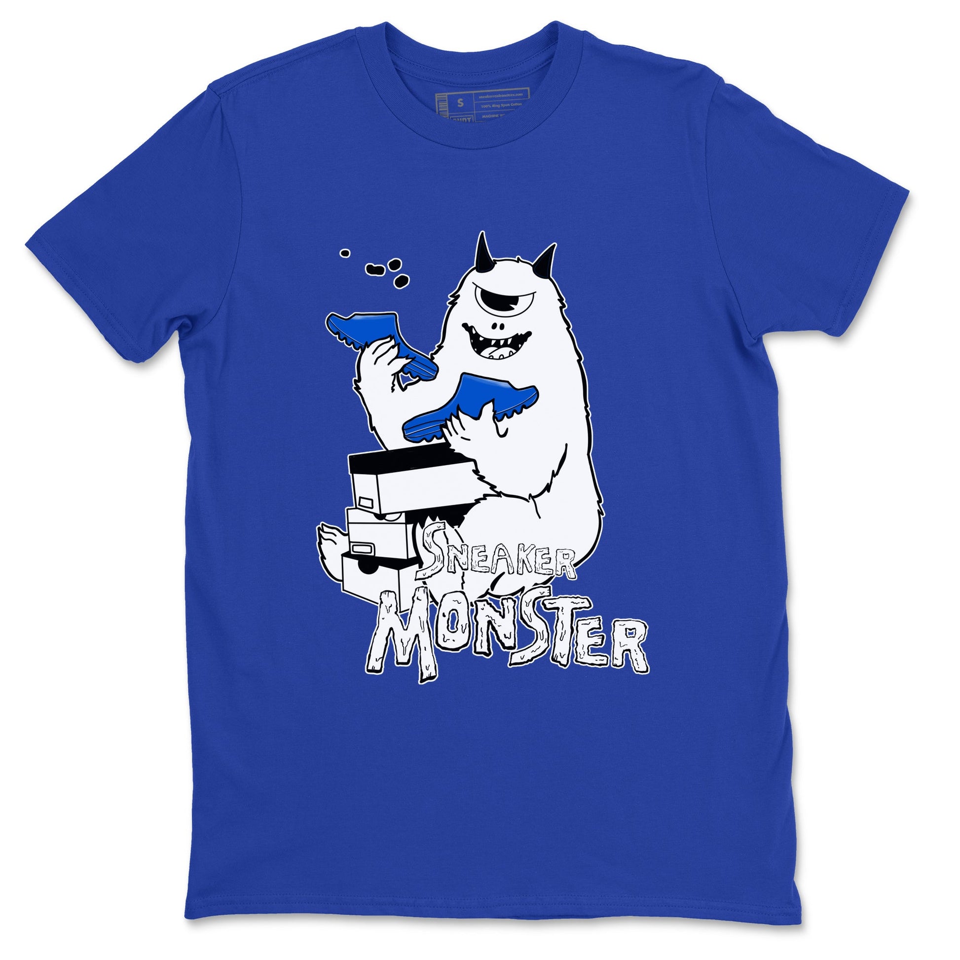 Yeezy Slide Azure shirts to match jordans Sneaker Monster sneaker match tees Yeezy Slide Azure SNRT Sneaker Tees streetwear brand Royal Blue 2 unisex cotton tee