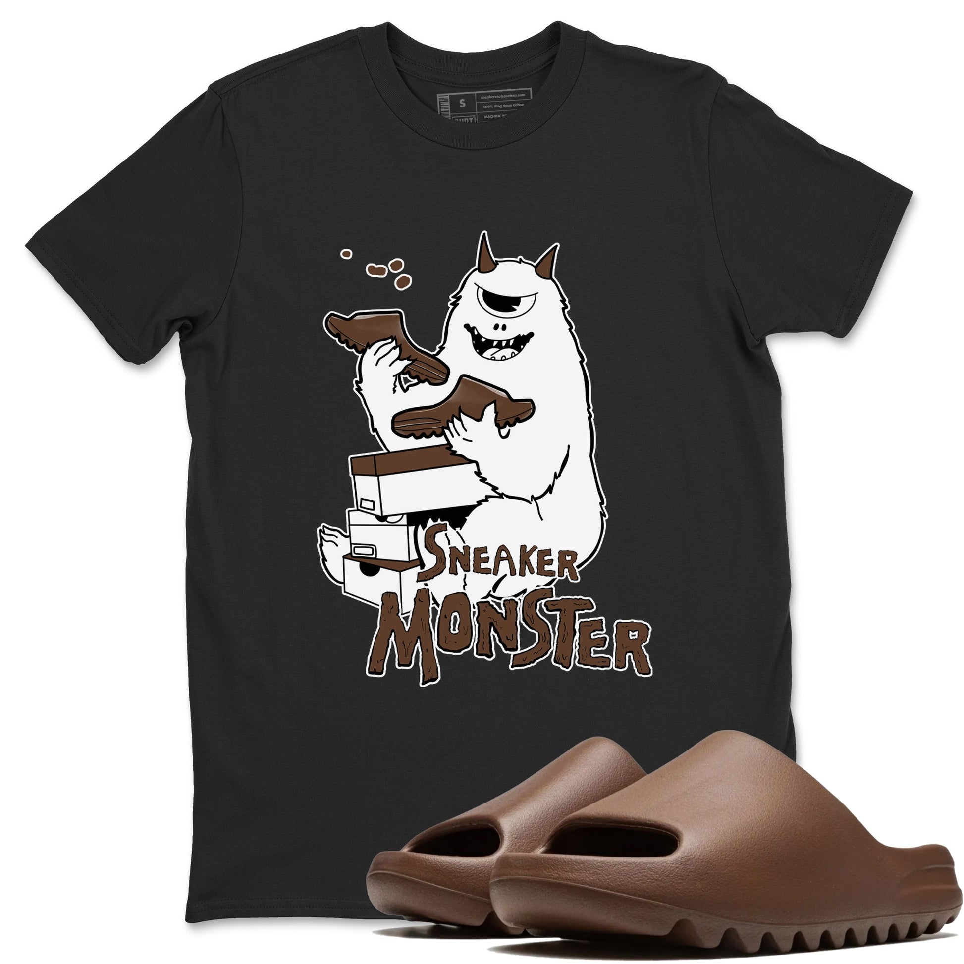 Yeezy Slide Flax shirts to match jordans Sneaker Monster sneaker match tees Yeezy Slide Flax SNRT Sneaker Tees streetwear brand Black 1 unisex cotton tee