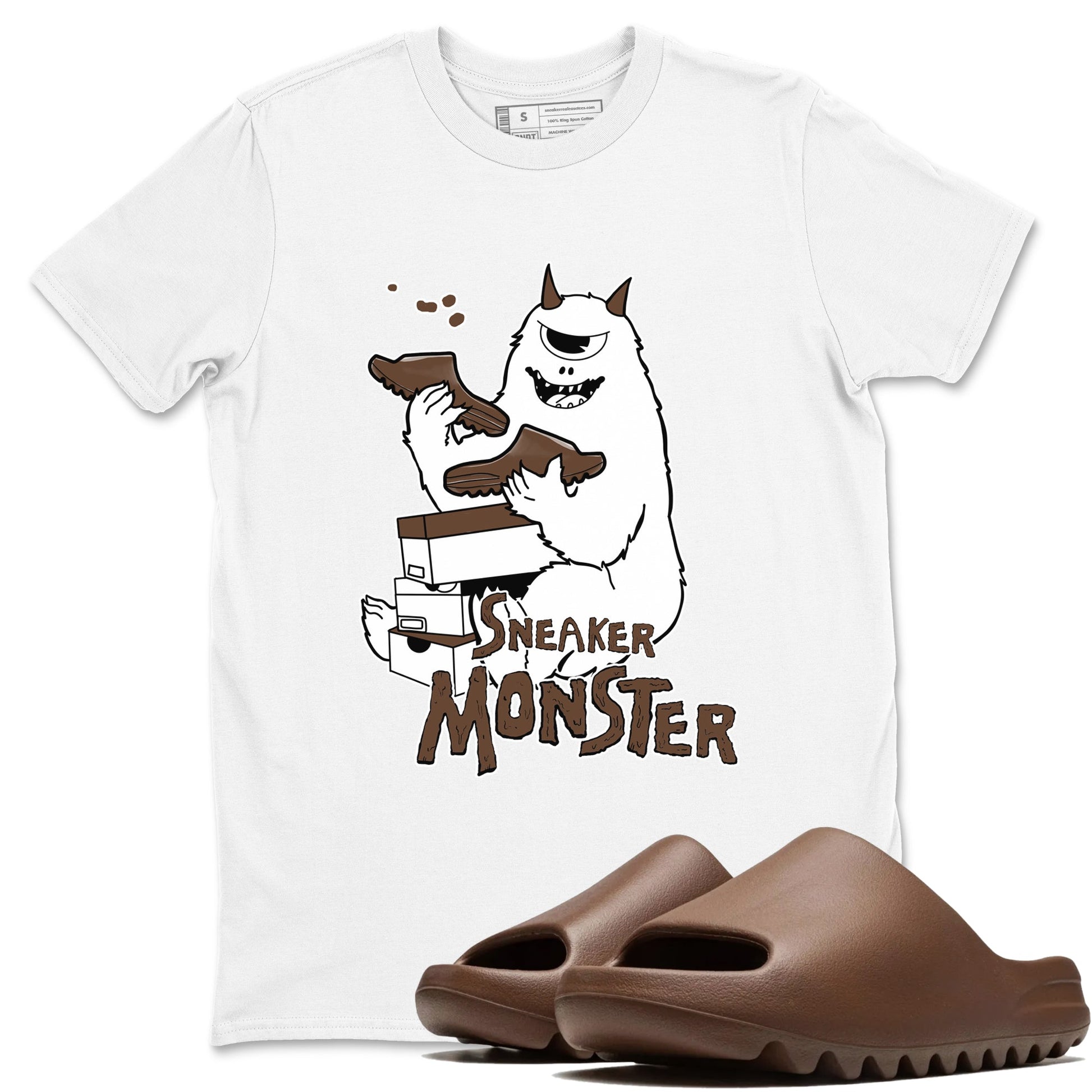 Yeezy Slide Flax shirts to match jordans Sneaker Monster sneaker match tees Yeezy Slide Flax SNRT Sneaker Tees streetwear brand White 1 unisex cotton tee