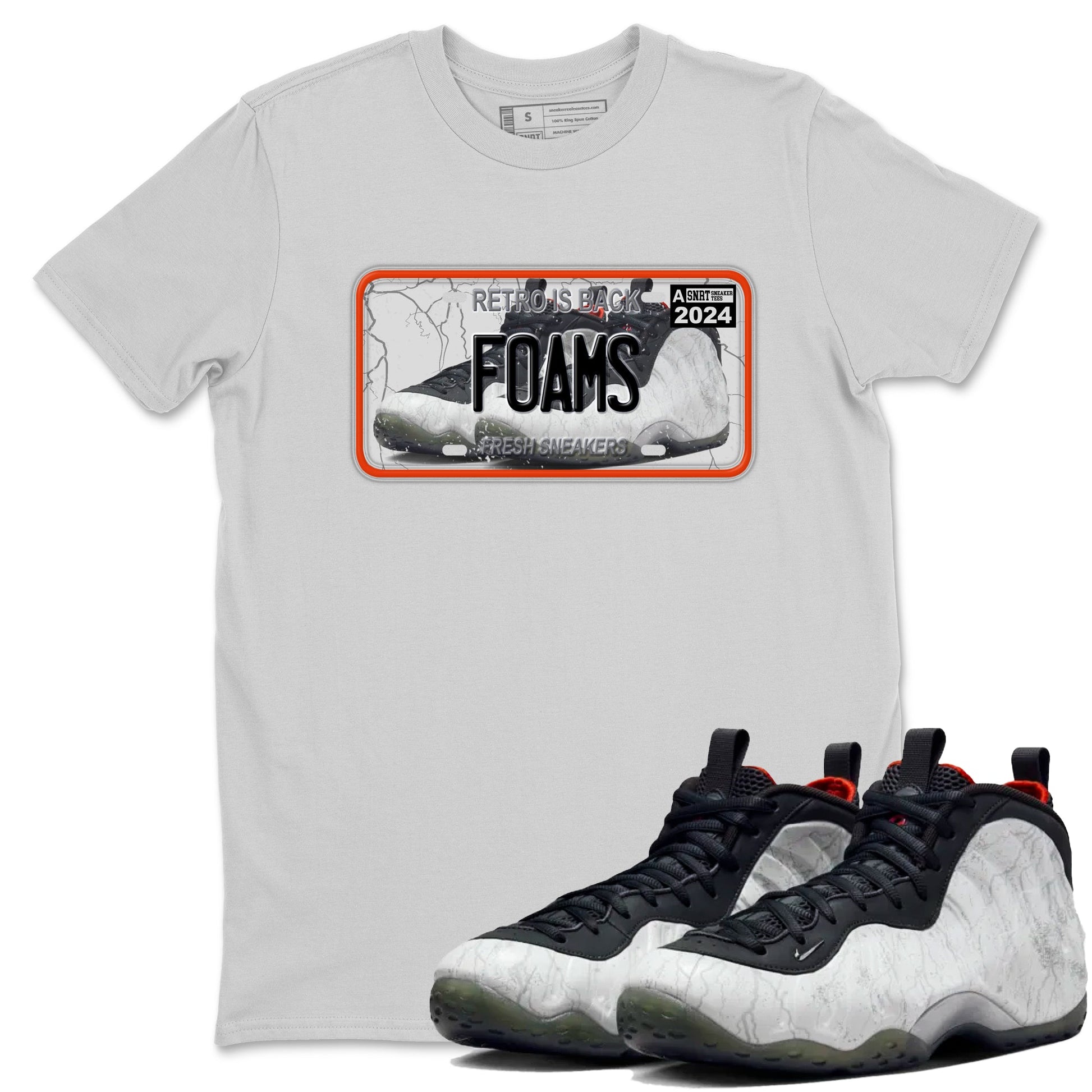 Foams One Jin shirts to match jordans Sneaker Plate sneaker match tees Air Foamposite One Jin match shoes to clothes SNRT Sneaker Tees unisex cotton Silver 1 shirts