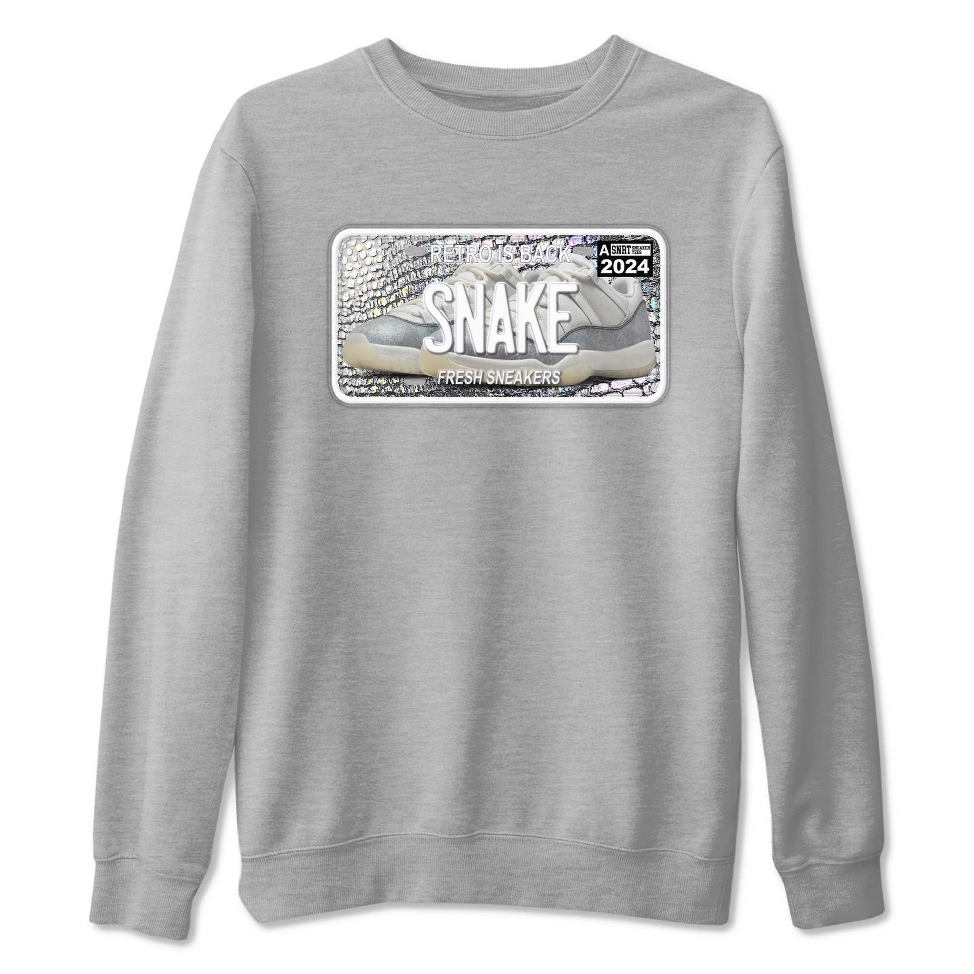 11s Year Of The Snake shirts to match jordans Sneaker Plate shirts to match jordans Air Jordan 11 Retro Low Year Of The Snake match shoes to clothes SNRT Sneaker Tees unisex cotton Heather Grey 2 shirts