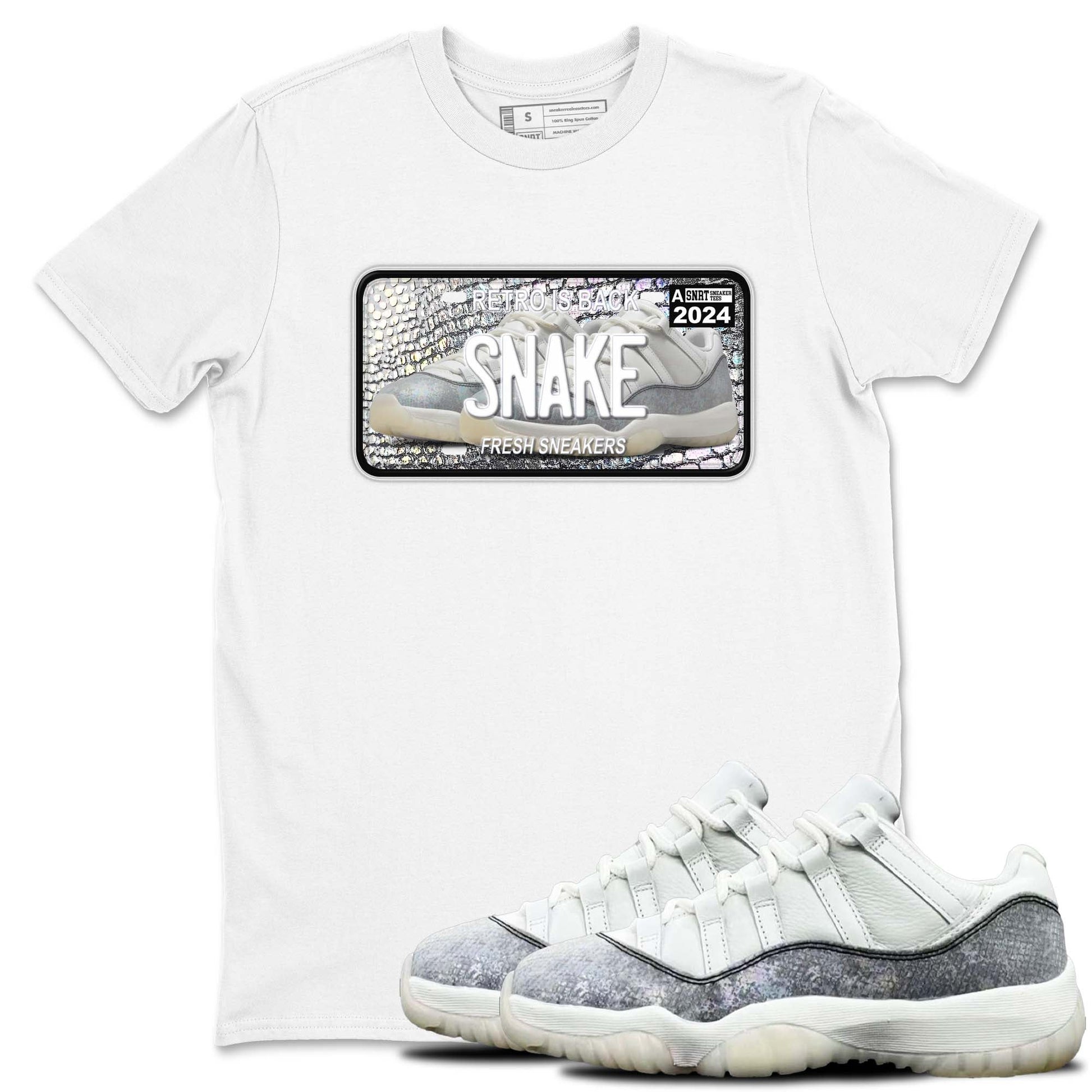 11s Year Of The Snake shirts to match jordans Sneaker Plate shirts to match jordans Air Jordan 11 Retro Low Year Of The Snake match shoes to clothes SNRT Sneaker Tees unisex cotton White 1 shirts