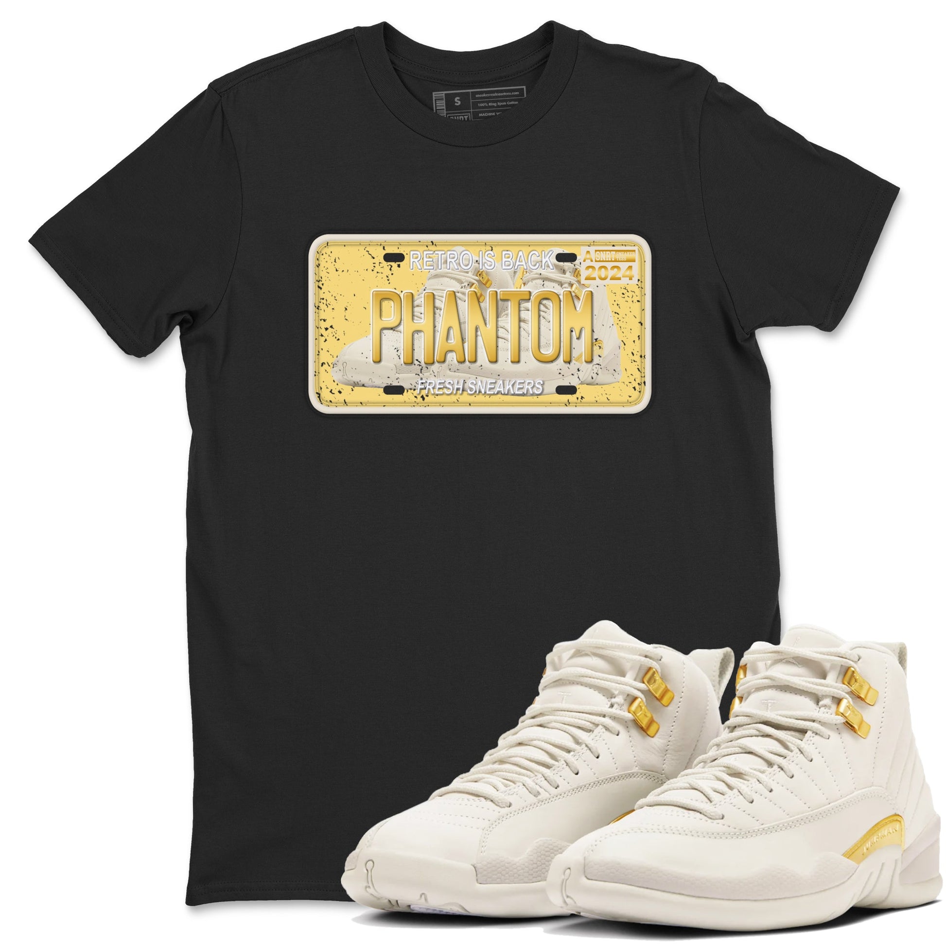 12s Phantom shirts to match jordans Sneaker Plate sneaker match tees Air Jordan 12 WMNS Phantom match shoes to clothes SNRT Sneaker Tees unisex cotton Black 1 shirts