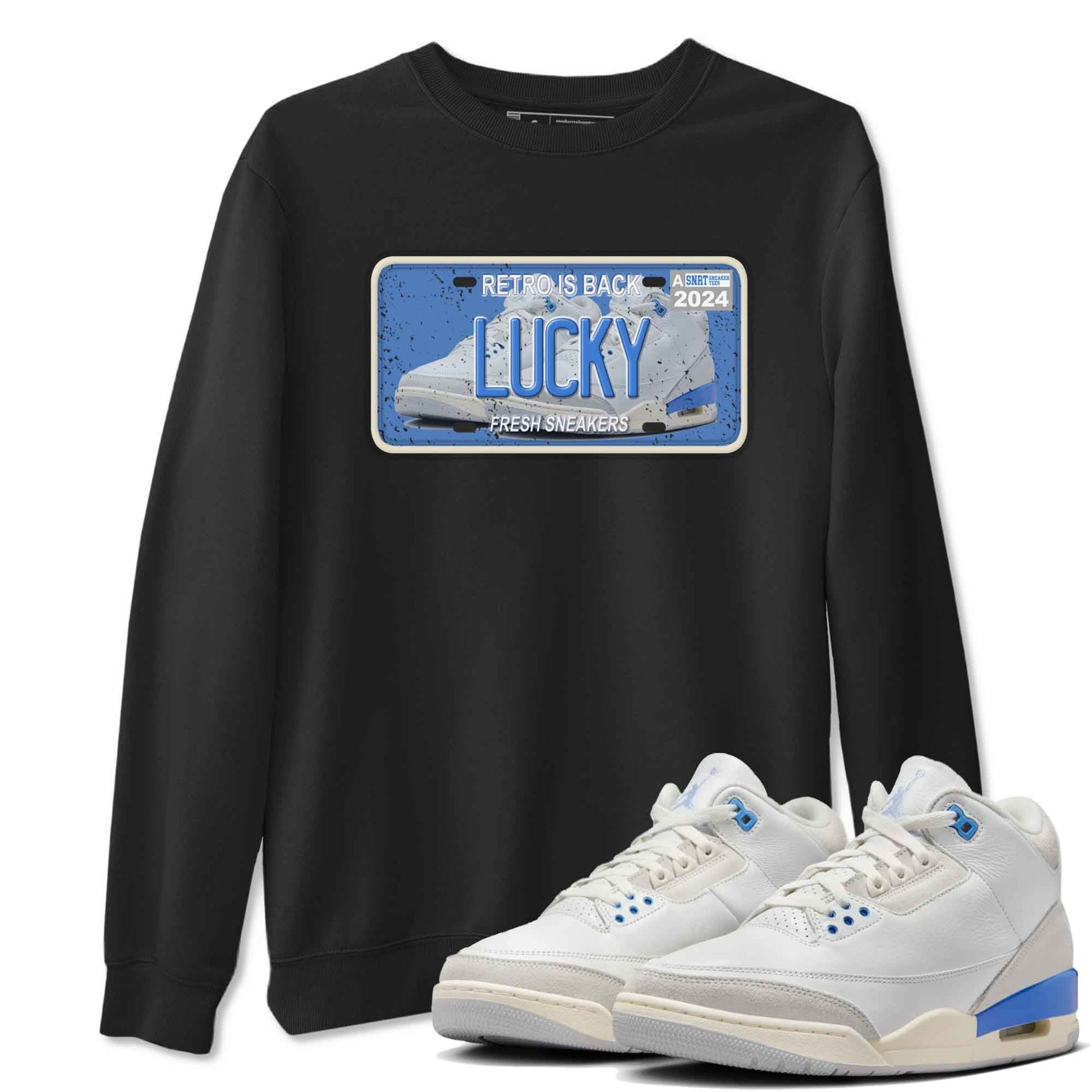 3s Lucky Shorts shirts to match jordans Sneaker Plate best t shirts to wear with jordans Air Jordan 3 Lucky Shorts match shoes to clothes SNRT Sneaker Tees unisex cotton Black 1 shirts