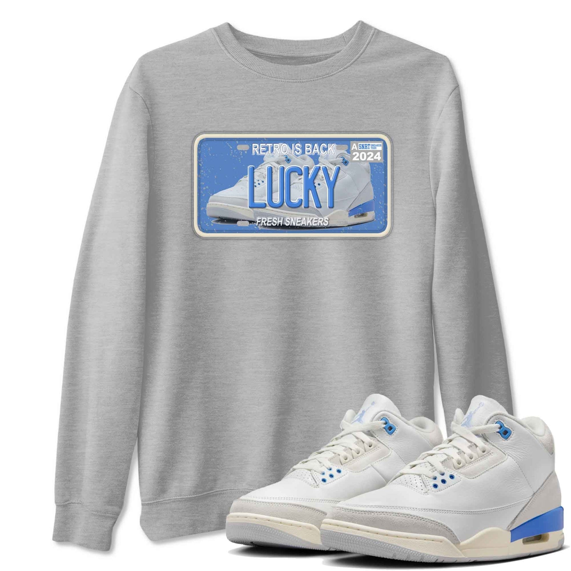 3s Lucky Shorts shirts to match jordans Sneaker Plate best t shirts to wear with jordans Air Jordan 3 Lucky Shorts match shoes to clothes SNRT Sneaker Tees unisex cotton Heather Grey 1 shirts