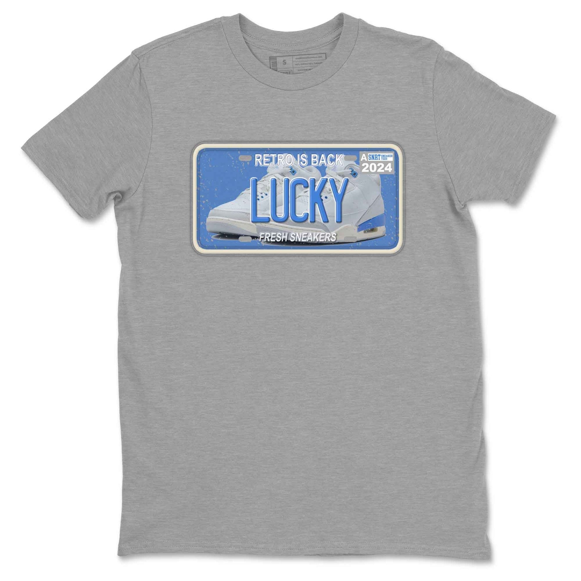 3s Lucky Shorts shirts to match jordans Sneaker Plate best t shirts to wear with jordans Air Jordan 3 Lucky Shorts match shoes to clothes SNRT Sneaker Tees unisex cotton Heather Grey 2 shirts
