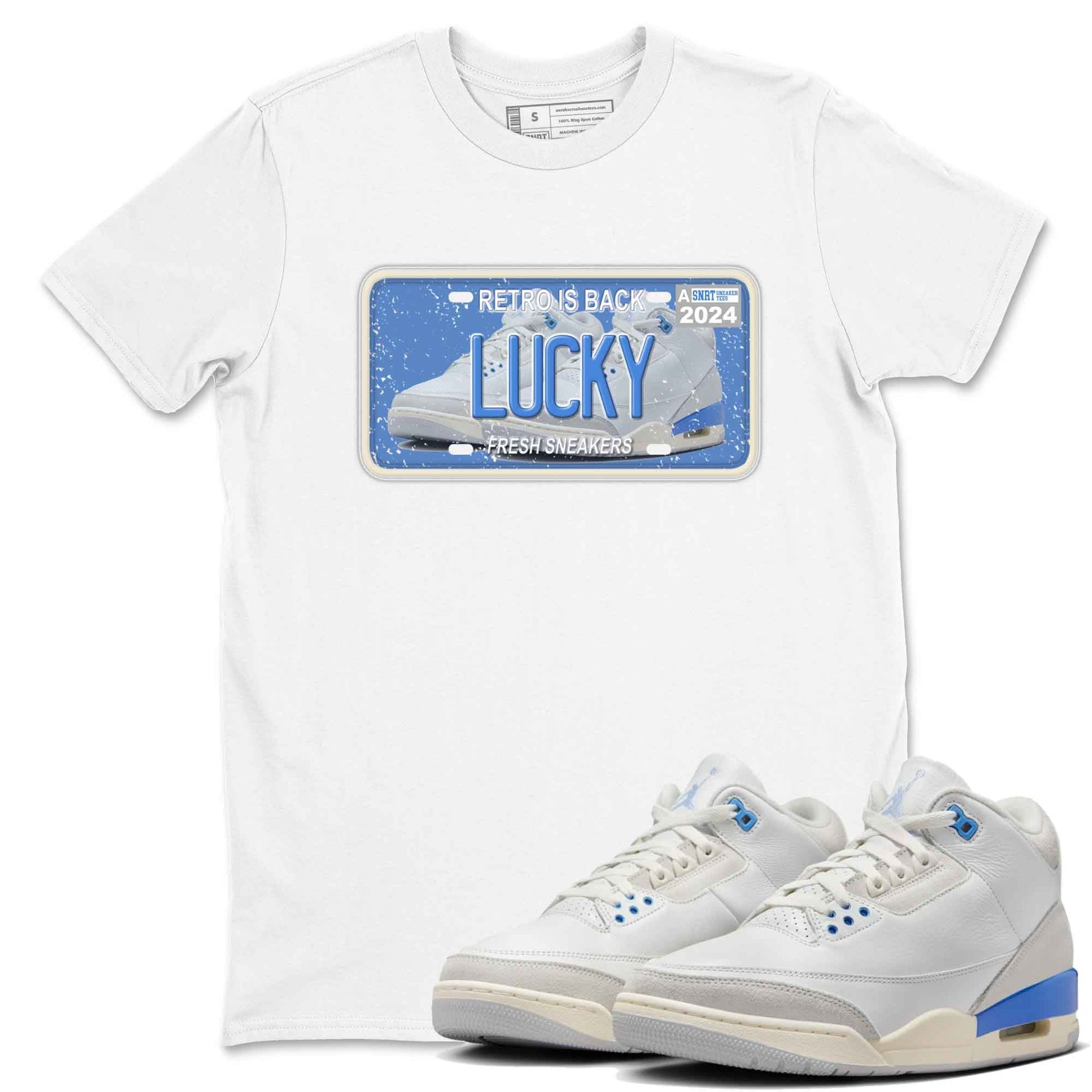 3s Lucky Shorts shirts to match jordans Sneaker Plate best t shirts to wear with jordans Air Jordan 3 Lucky Shorts match shoes to clothes SNRT Sneaker Tees unisex cotton White 1 shirts