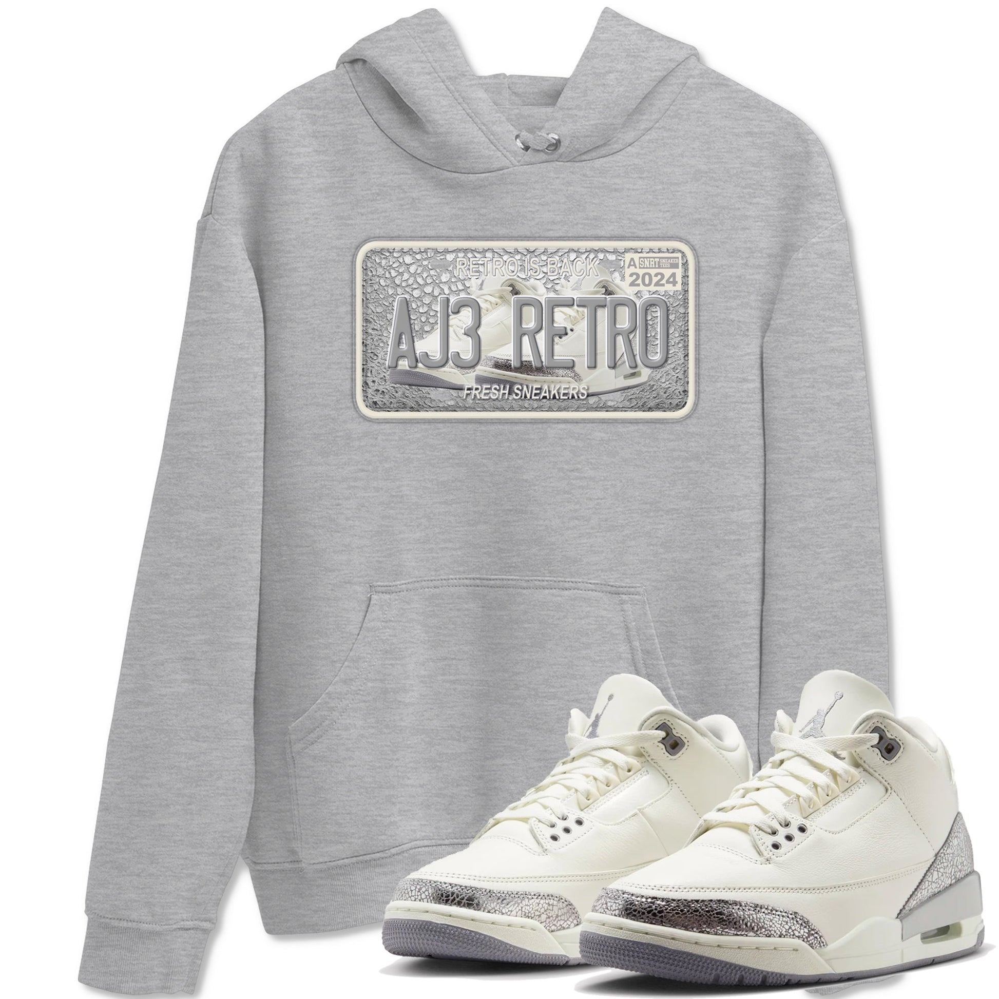 3s Sail and Cement Grey shirts to match jordans Sneaker Plate sneaker match tees Air Jordan 3 Retro Sail and Cement Grey match shoes to clothes SNRT Sneaker Tees unisex cotton Heather Grey 1 shirts