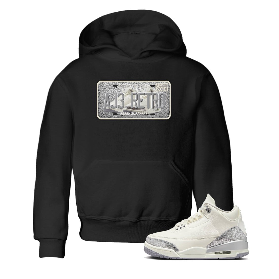 3s Sail and Cement Grey shirts to match jordans Sneaker Plate sneaker match tees Air Jordan 3 Retro Sail and Cement Grey match shoes to clothes SNRT Sneaker Tees Youth Baby Black 1 tee