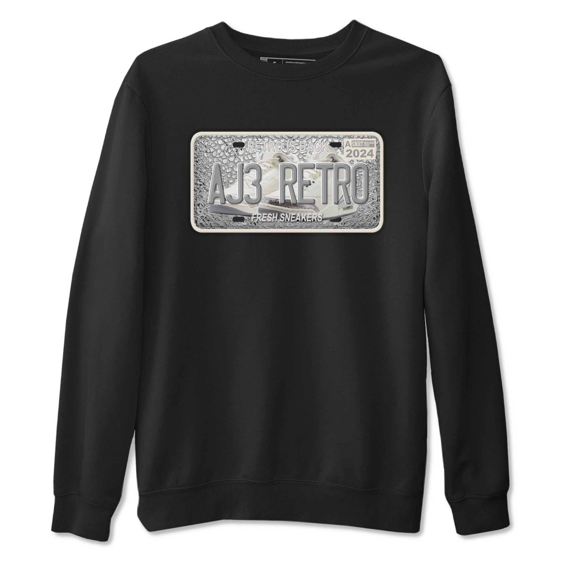 3s Sail and Cement Grey shirts to match jordans Sneaker Plate sneaker match tees Air Jordan 3 Retro Sail and Cement Grey match shoes to clothes SNRT Sneaker Tees unisex cotton Black 2 shirts