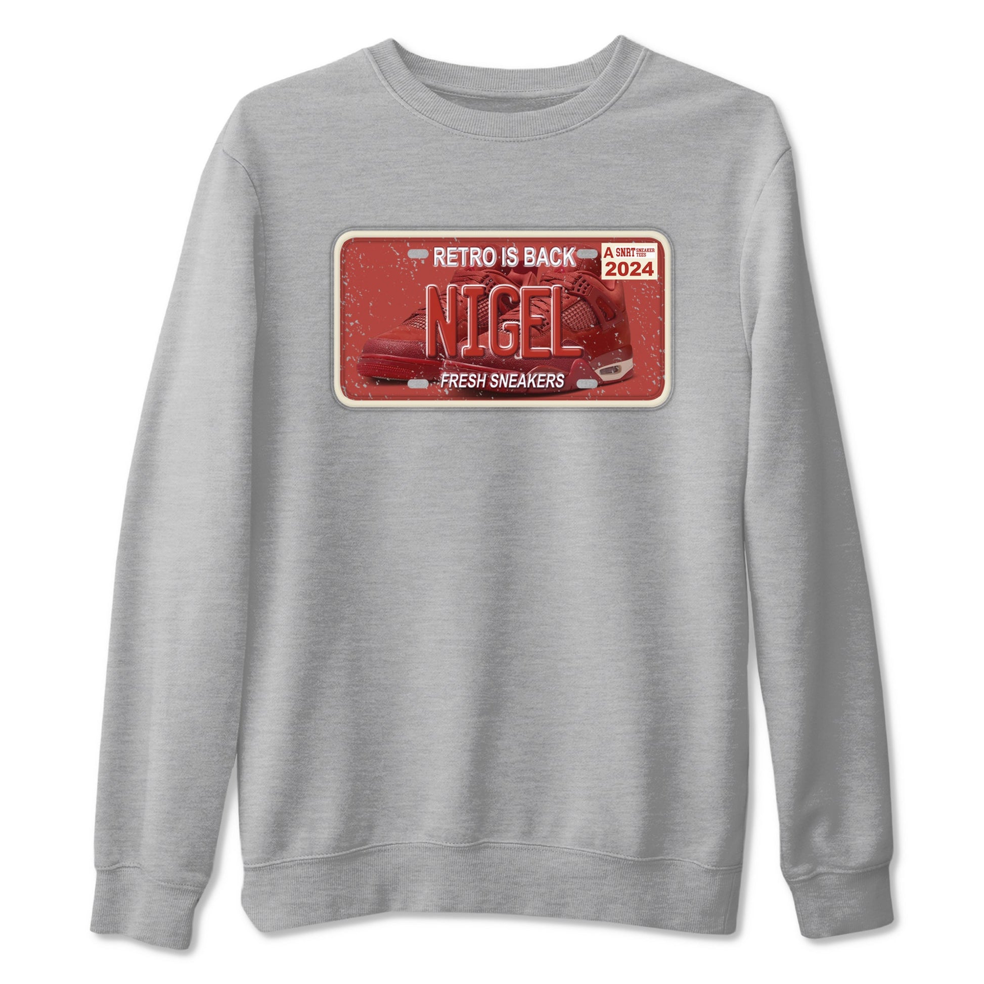 4s Brick By Brick shirts to match jordans Sneaker Plate sneaker match tees Air Jordan 4 Nigel match shoes to clothes SNRT Sneaker Tees unisex cotton Heather Grey 2 shirts