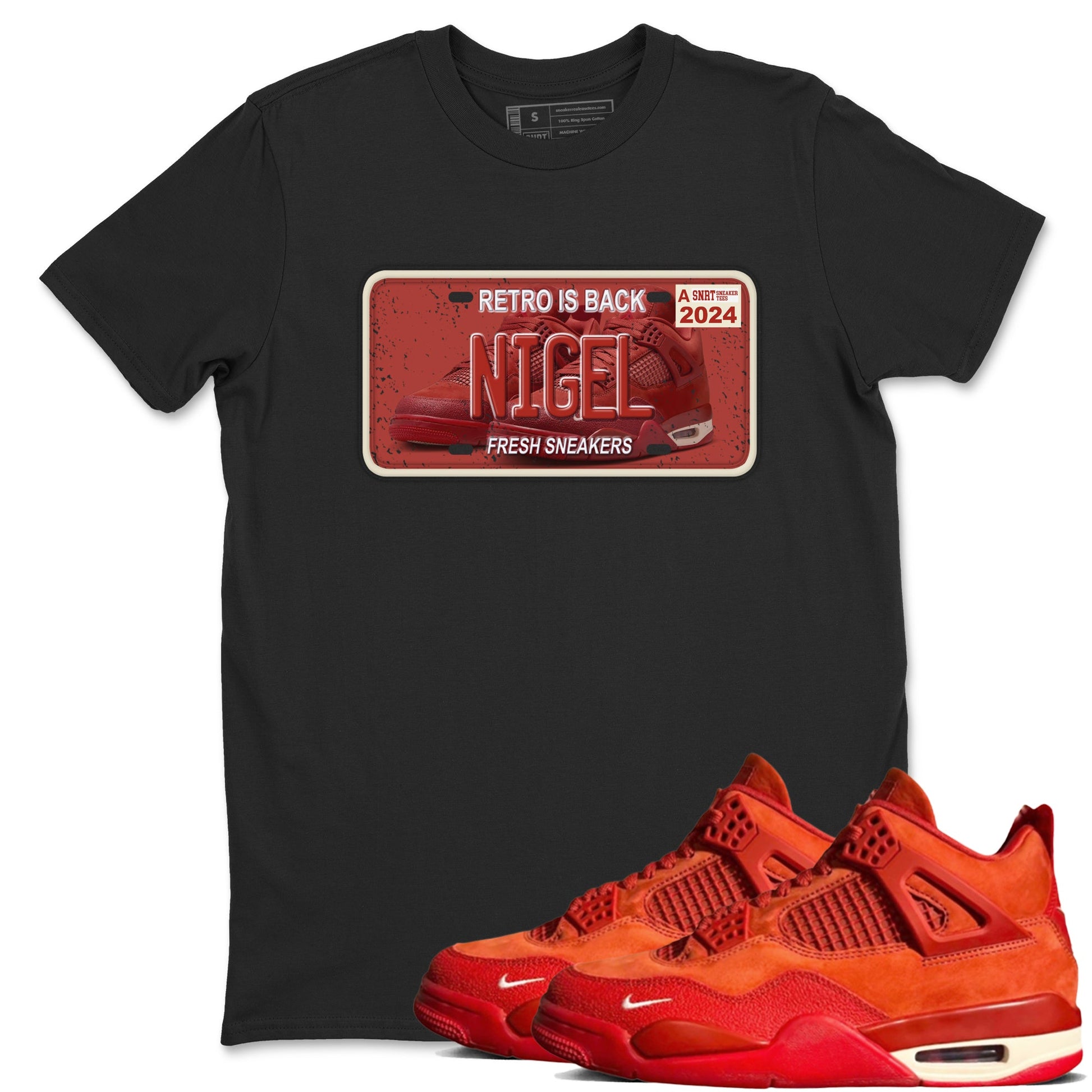 4s Brick By Brick shirts to match jordans Sneaker Plate sneaker match tees Air Jordan 4 Nigel match shoes to clothes SNRT Sneaker Tees unisex cotton Black 1 shirts