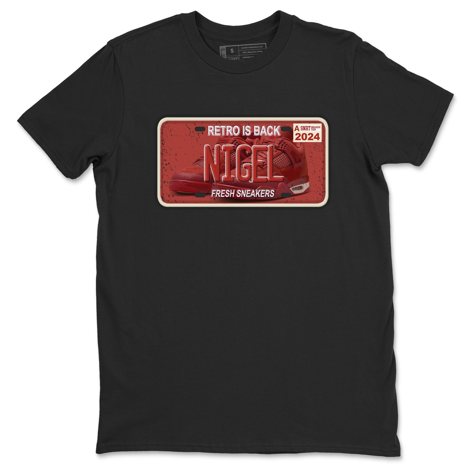 4s Brick By Brick shirts to match jordans Sneaker Plate sneaker match tees Air Jordan 4 Nigel match shoes to clothes SNRT Sneaker Tees unisex cotton Black 2 shirts