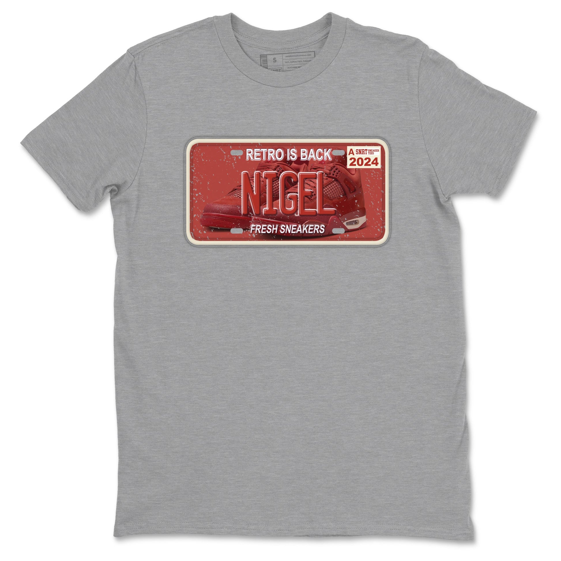 4s Brick By Brick shirts to match jordans Sneaker Plate sneaker match tees Air Jordan 4 Nigel match shoes to clothes SNRT Sneaker Tees unisex cotton Heather Grey 2 shirts