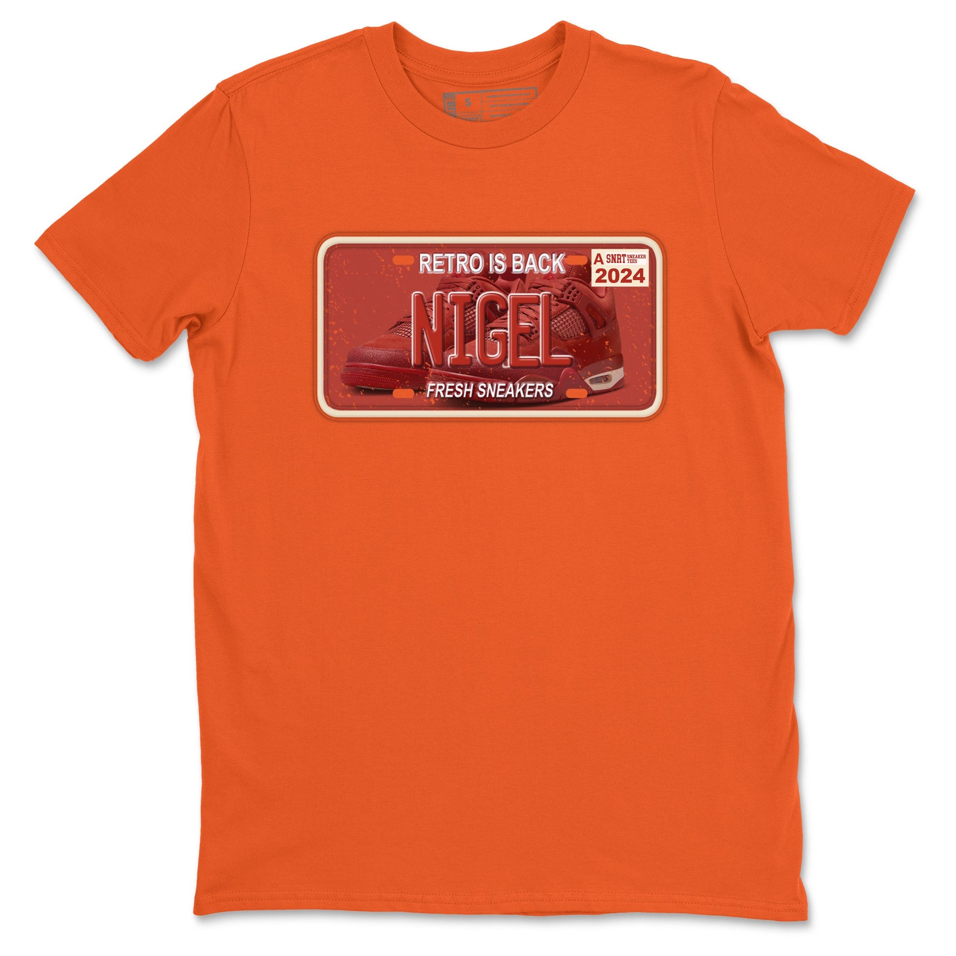 4s Brick By Brick shirts to match jordans Sneaker Plate sneaker match tees Air Jordan 4 Nigel match shoes to clothes SNRT Sneaker Tees unisex cotton Orange 2 shirts