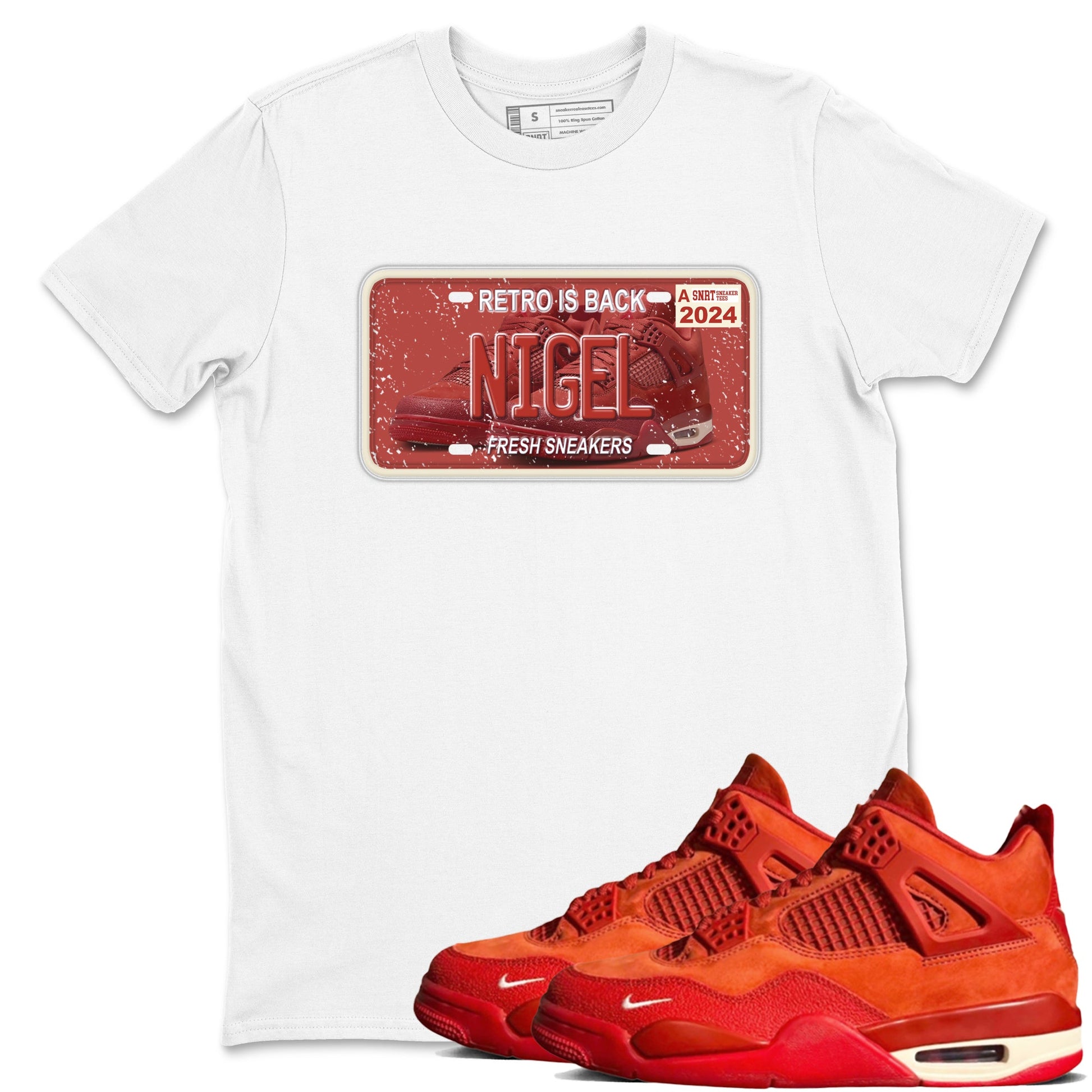 4s Brick By Brick shirts to match jordans Sneaker Plate sneaker match tees Air Jordan 4 Nigel match shoes to clothes SNRT Sneaker Tees unisex cotton White 1 shirts