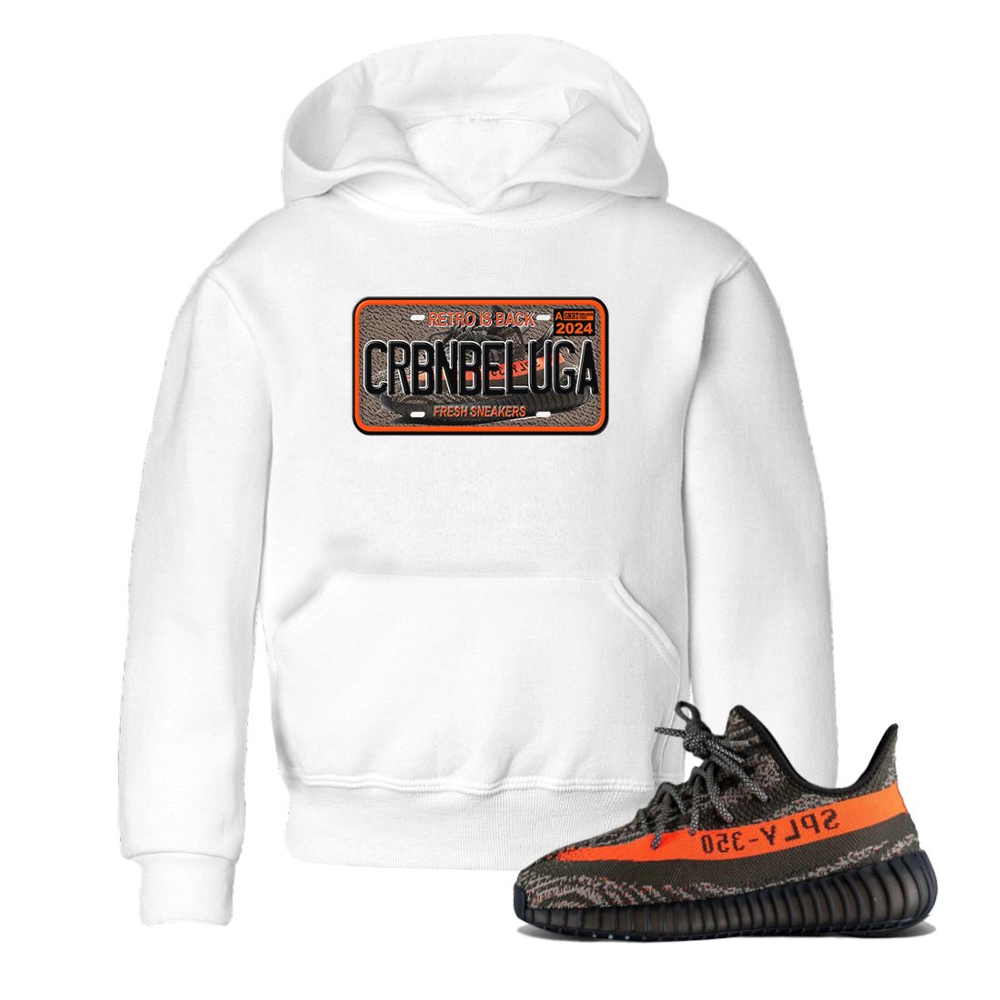 Yeezy 350 Carbon Beluga shirts to match jordans Sneaker Plate sneaker match tees Yeezy 350 Carbon Beluga match shoes to clothes SNRT Sneaker Tees Youth Baby White 1 tee