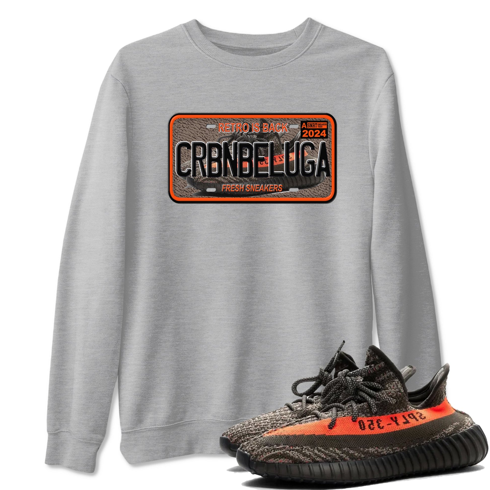 Yeezy 350 Carbon Beluga shirts to match jordans Sneaker Plate sneaker match tees Yeezy 350 Carbon Beluga match shoes to clothes SNRT Sneaker Tees unisex cotton Heather Grey 1 shirts