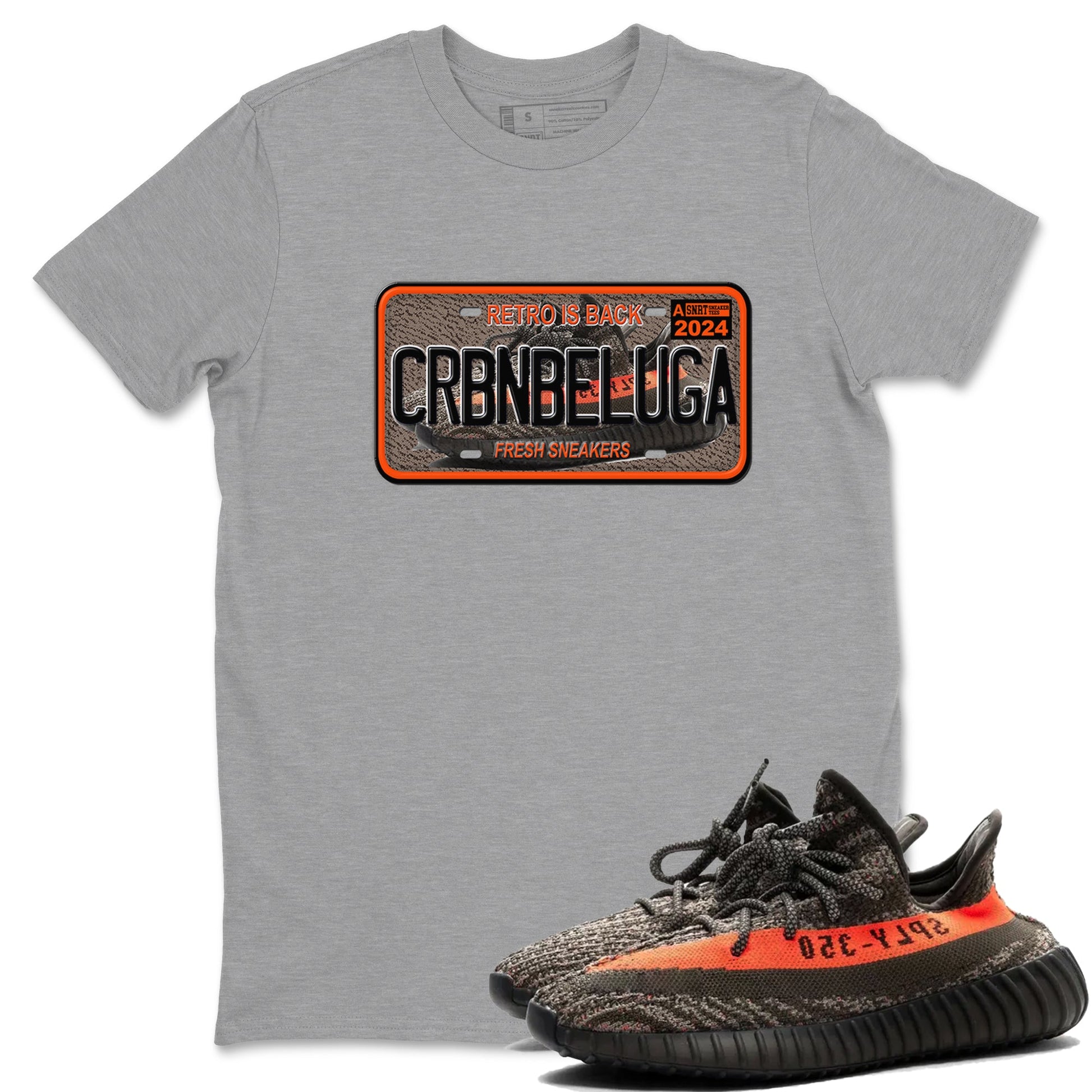 Yeezy 350 Carbon Beluga shirts to match jordans Sneaker Plate sneaker match tees Yeezy 350 Carbon Beluga match shoes to clothes SNRT Sneaker Tees unisex cotton Heather Grey 1 shirts