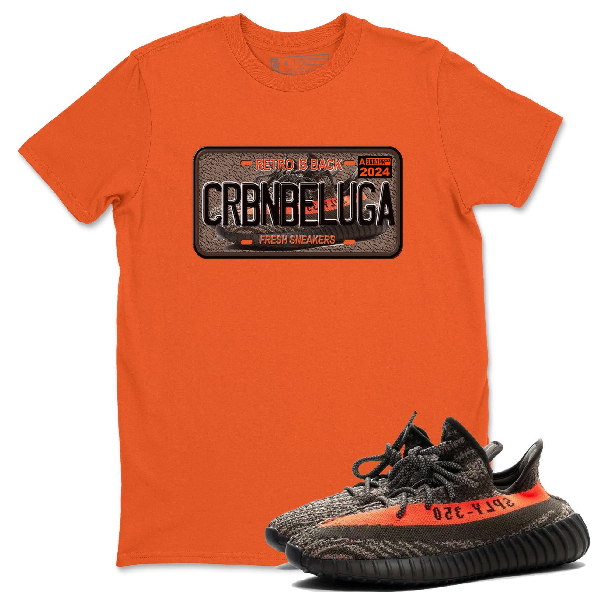 Yeezy 350 Carbon Beluga shirts to match jordans Sneaker Plate sneaker match tees Yeezy 350 Carbon Beluga match shoes to clothes SNRT Sneaker Tees unisex cotton Orange 1 shirts