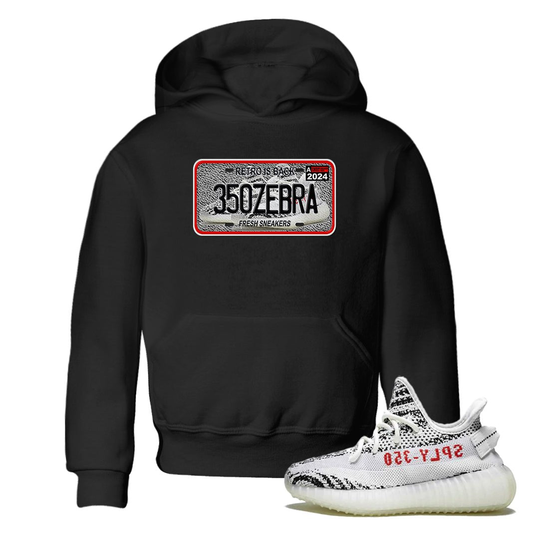 Yeezy 350 Zebra shirts to match jordans Sneaker Plate sneaker match tees Yeezy 350 Zebra match shoes to clothes SNRT Sneaker Tees Youth Baby Black 1 tee