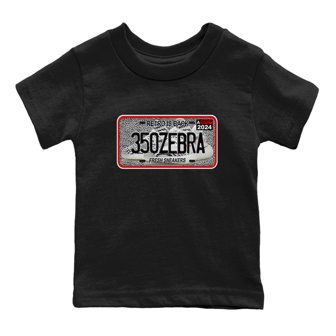 Yeezy 350 Zebra shirts to match jordans Sneaker Plate sneaker match tees Yeezy 350 Zebra match shoes to clothes SNRT Sneaker Tees Youth Baby Black 2 tee