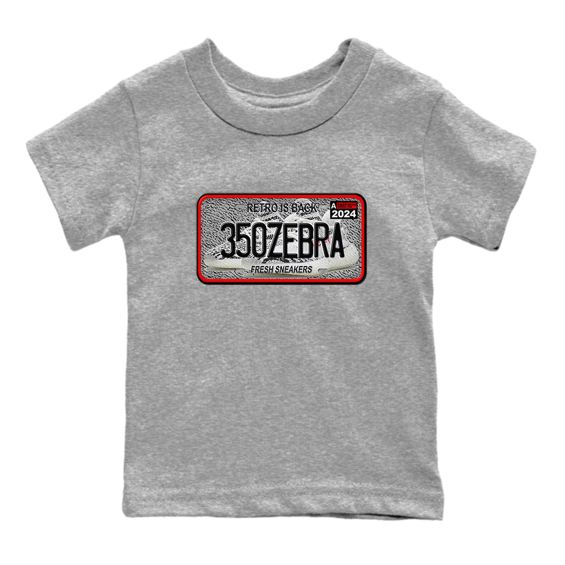 Yeezy 350 Zebra shirts to match jordans Sneaker Plate sneaker match tees Yeezy 350 Zebra match shoes to clothes SNRT Sneaker Tees Youth Baby Heather Grey 2 tee