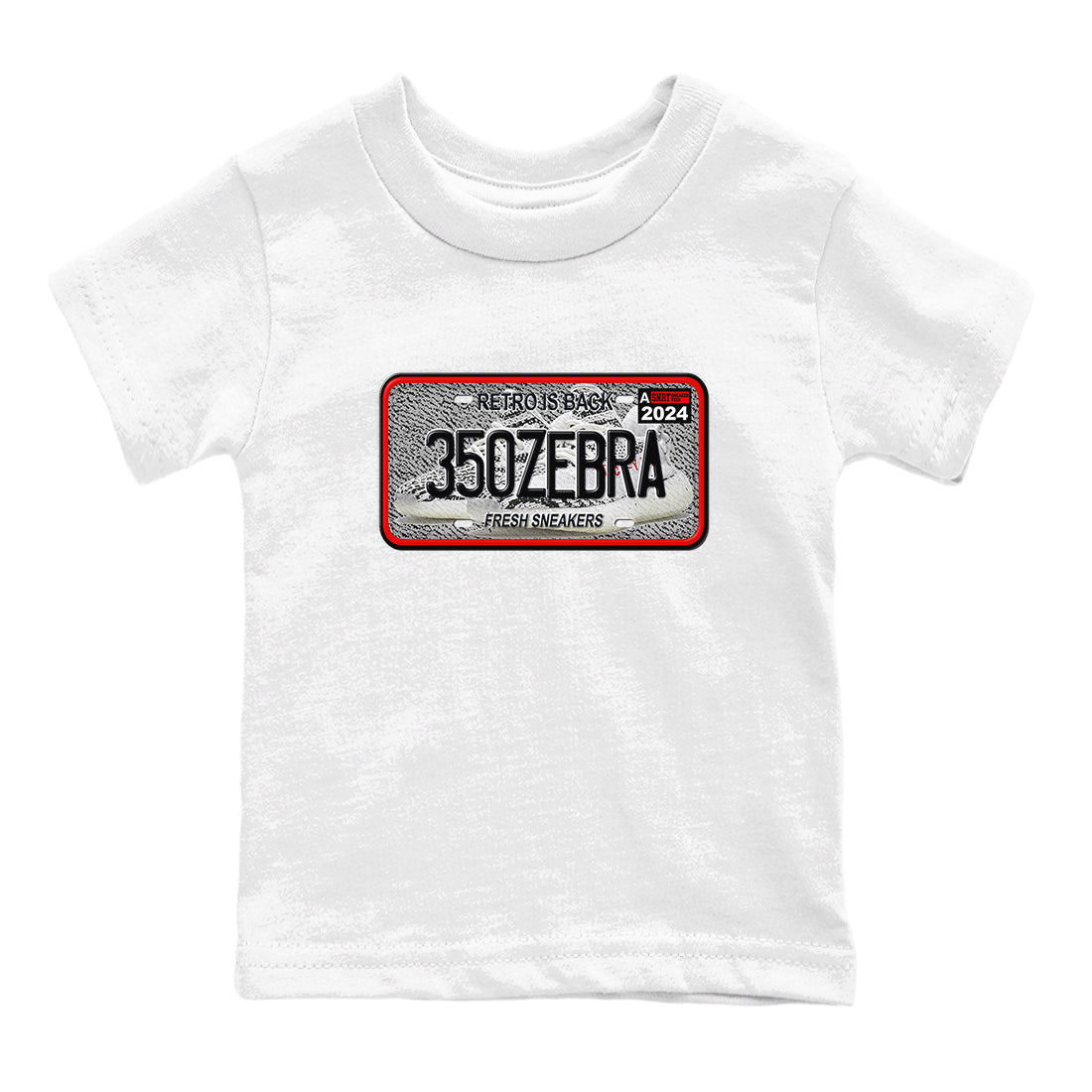 Yeezy 350 Zebra shirts to match jordans Sneaker Plate sneaker match tees Yeezy 350 Zebra match shoes to clothes SNRT Sneaker Tees Youth Baby White 2 tee