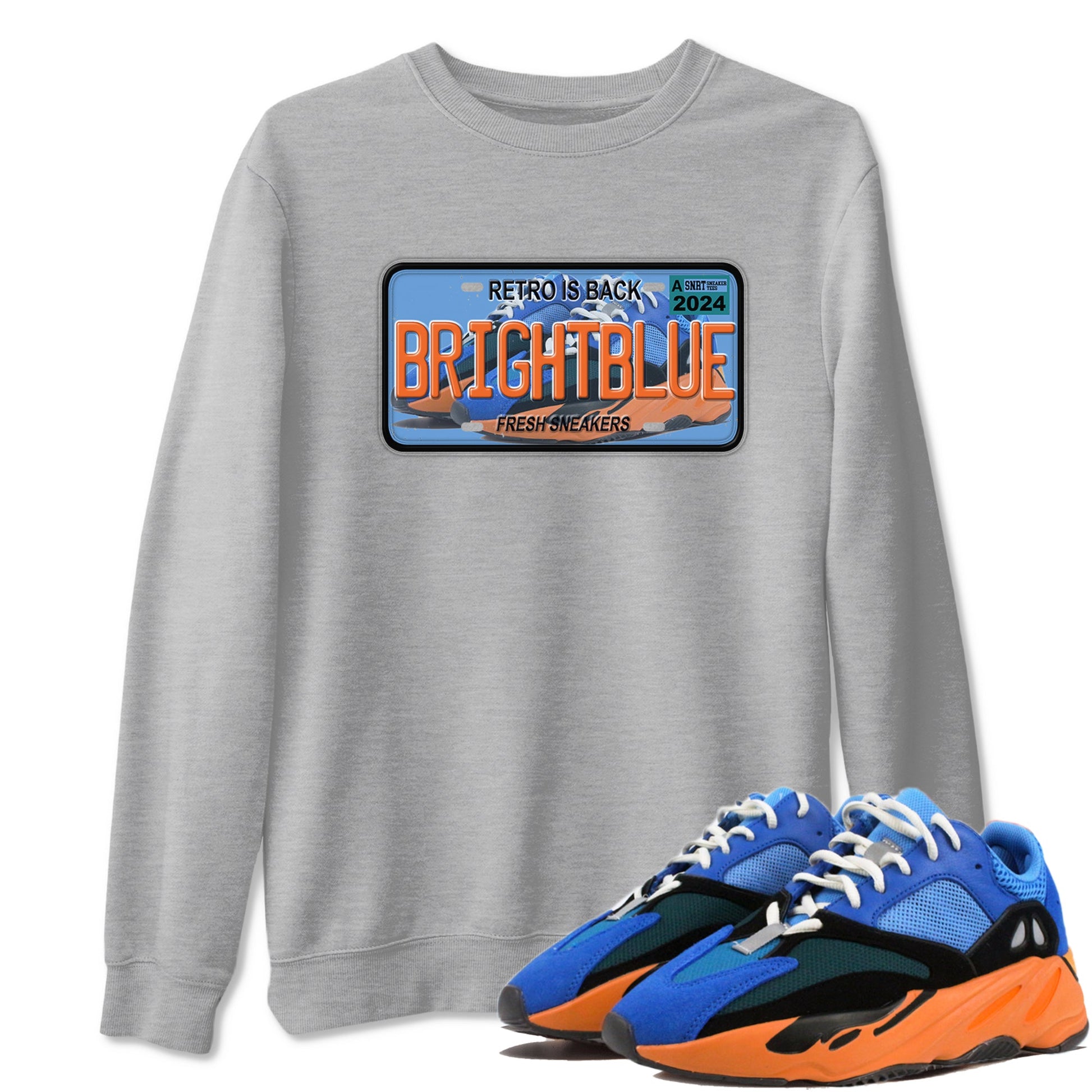 Yeezy 700 Bright Blue shirts to match jordans Sneaker Plate sneaker match tees Yeezy 700 Bright Blue match shoes to clothes SNRT Sneaker Tees unisex cotton Heather Grey 1 shirts
