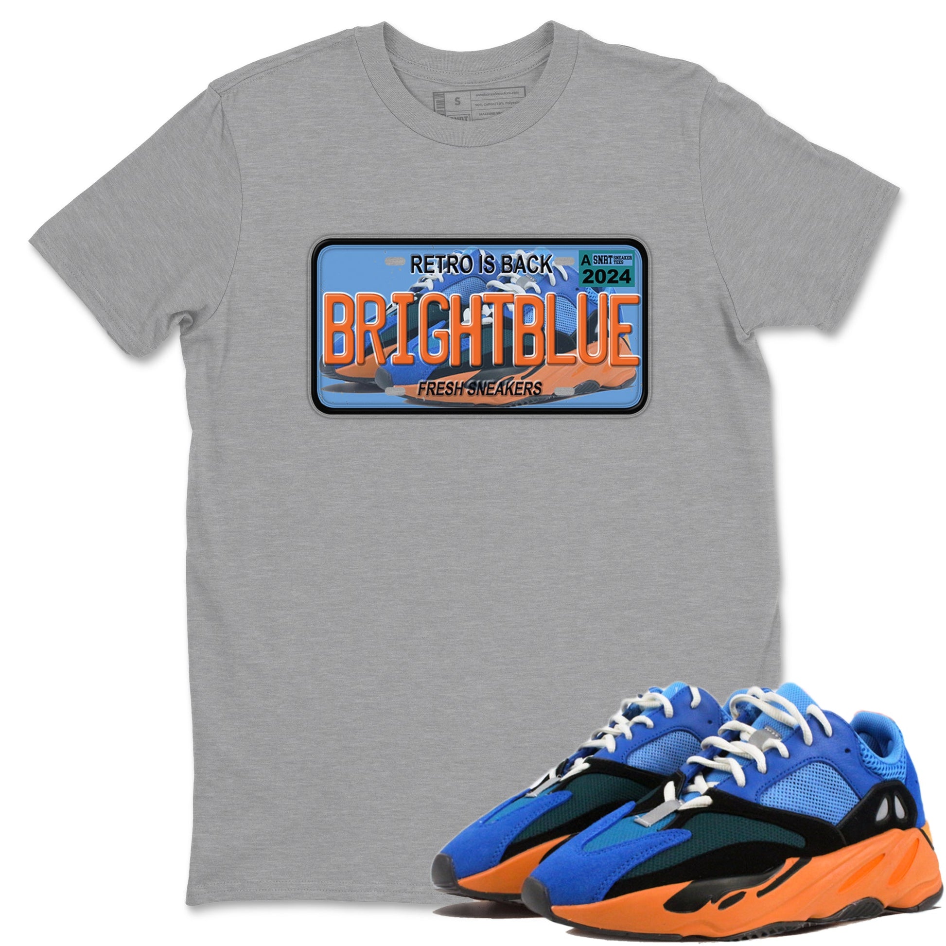 Yeezy 700 Bright Blue shirts to match jordans Sneaker Plate sneaker match tees Yeezy 700 Bright Blue match shoes to clothes SNRT Sneaker Tees unisex cotton Heather Grey 1 shirts