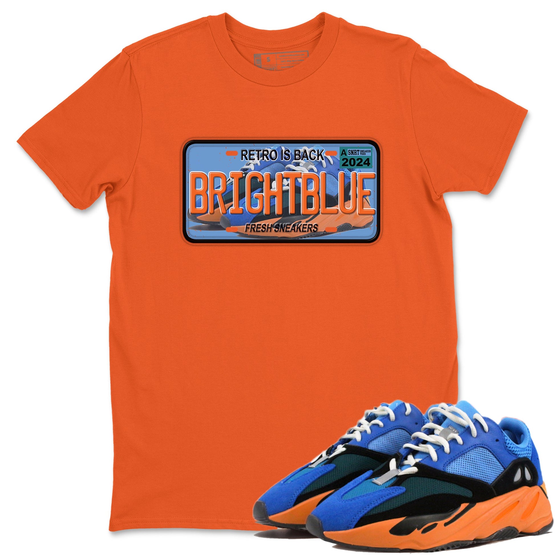 Yeezy 700 Bright Blue shirts to match jordans Sneaker Plate sneaker match tees Yeezy 700 Bright Blue match shoes to clothes SNRT Sneaker Tees unisex cotton Orange 1 shirts