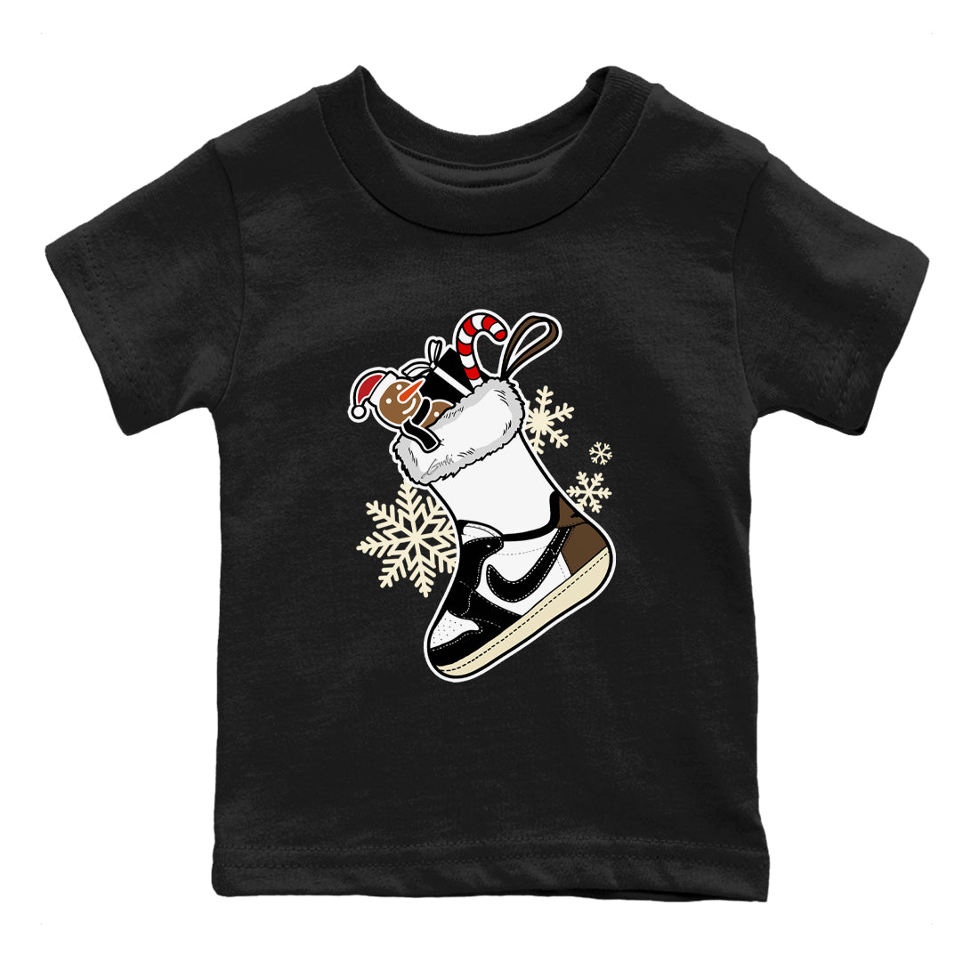 1s Mocha shirts to match jordans Christmas Sneaker Stocking t shirts to match sneakers Air Jordan 1 Low OG Mocha match shoes to clothes SNRT Sneaker Tees Youth Baby Black 2 tee