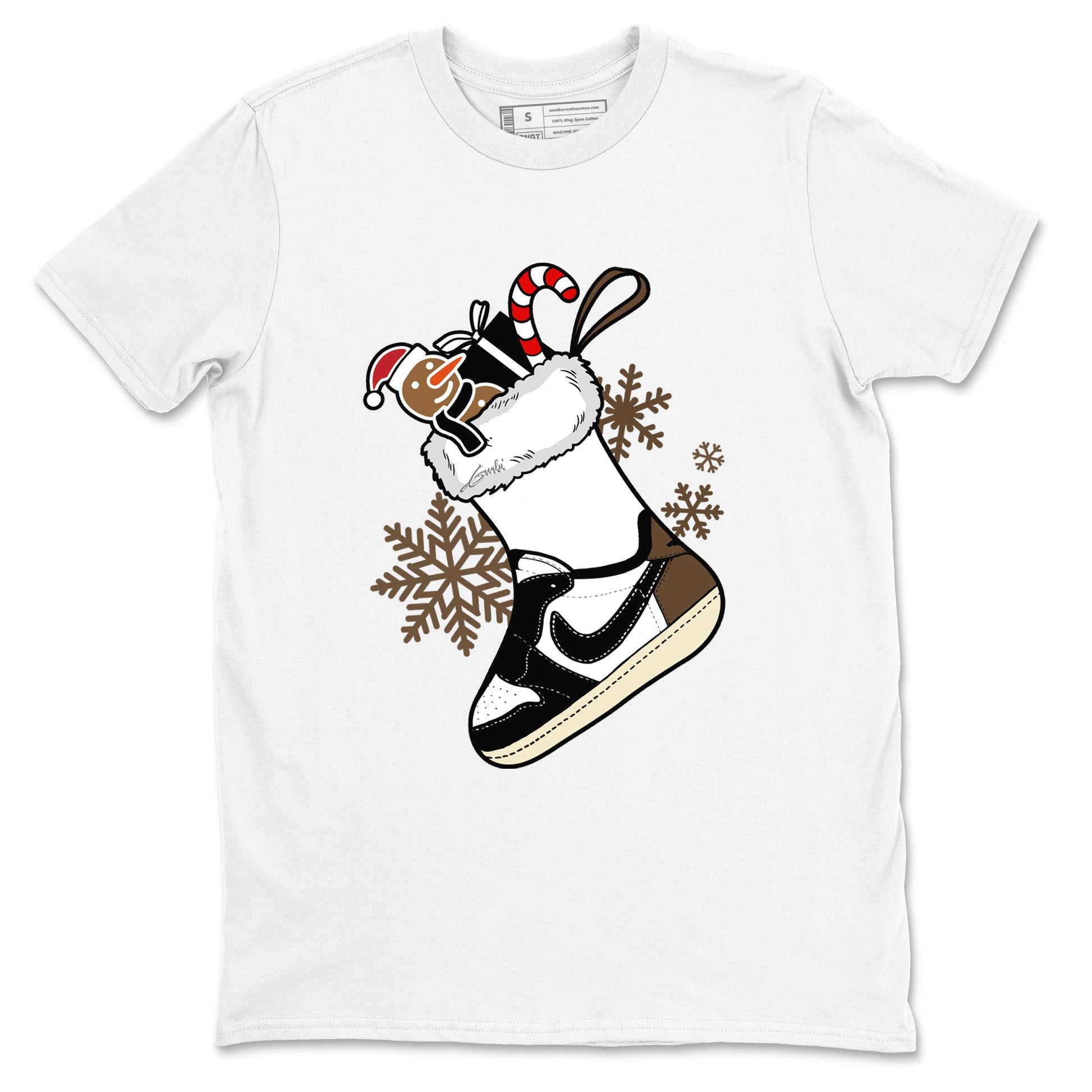 1s Mocha shirts to match jordans Christmas Sneaker Stocking t shirts to match sneakers Air Jordan 1 Low OG Mocha match shoes to clothes SNRT Sneaker Tees unisex cotton White 2 shirts
