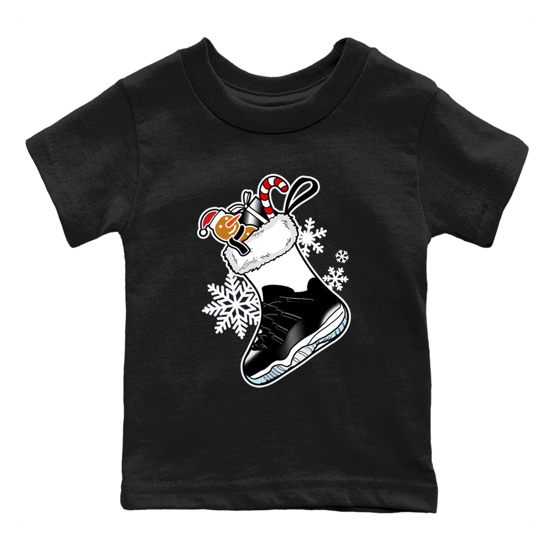 11s Space Jam shirts to match jordans Christmas Sneaker Stocking t shirts to match sneakers Air Jordan 11 Low Black And Varsity Royal match shoes to clothes SNRT Sneaker Tees Youth Baby Black 2 tee