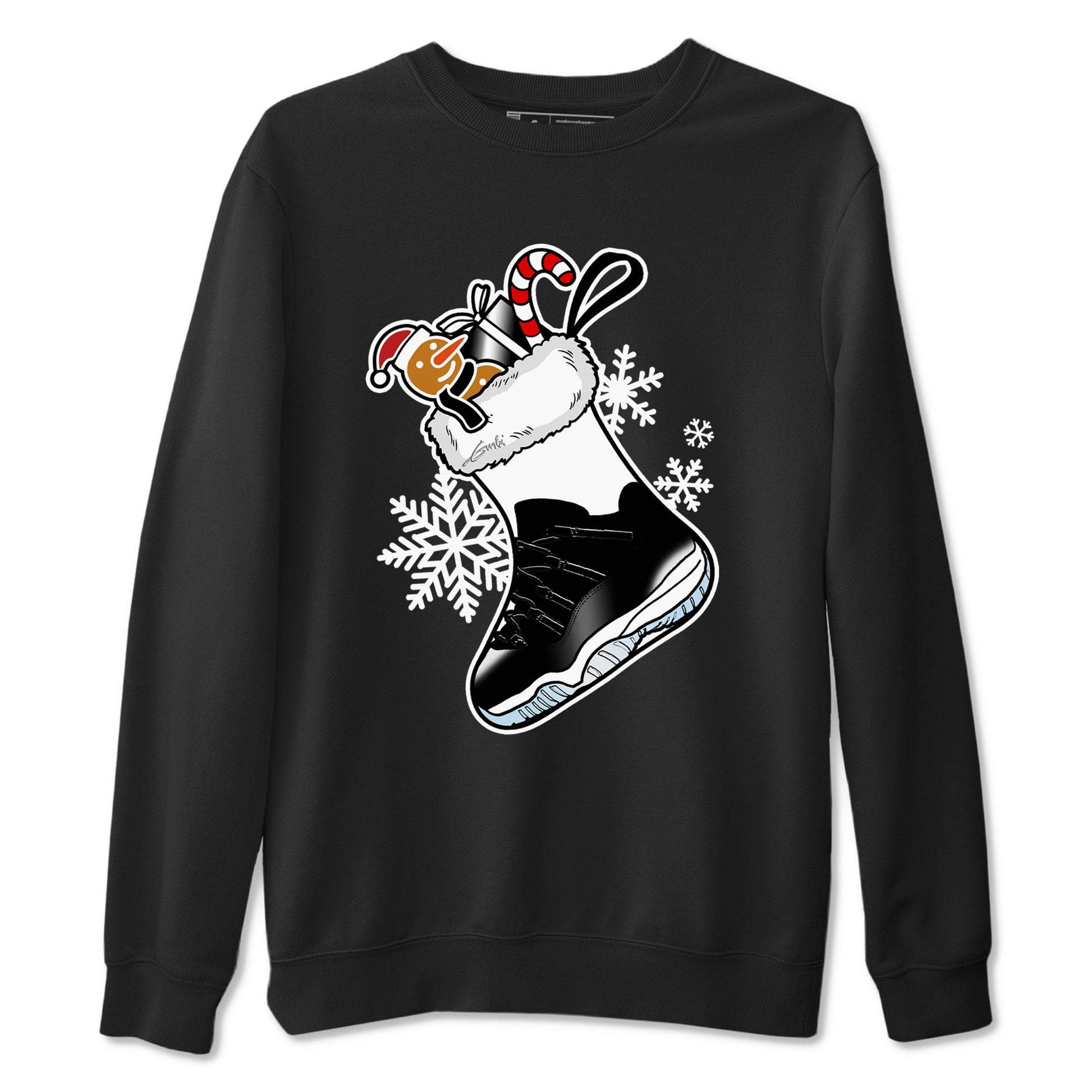 11s Space Jam shirts to match jordans Christmas Sneaker Stocking t shirts to match sneakers Air Jordan 11 Low Black And Varsity Royal match shoes to clothes SNRT Sneaker Tees unisex cotton Black 2 shirts
