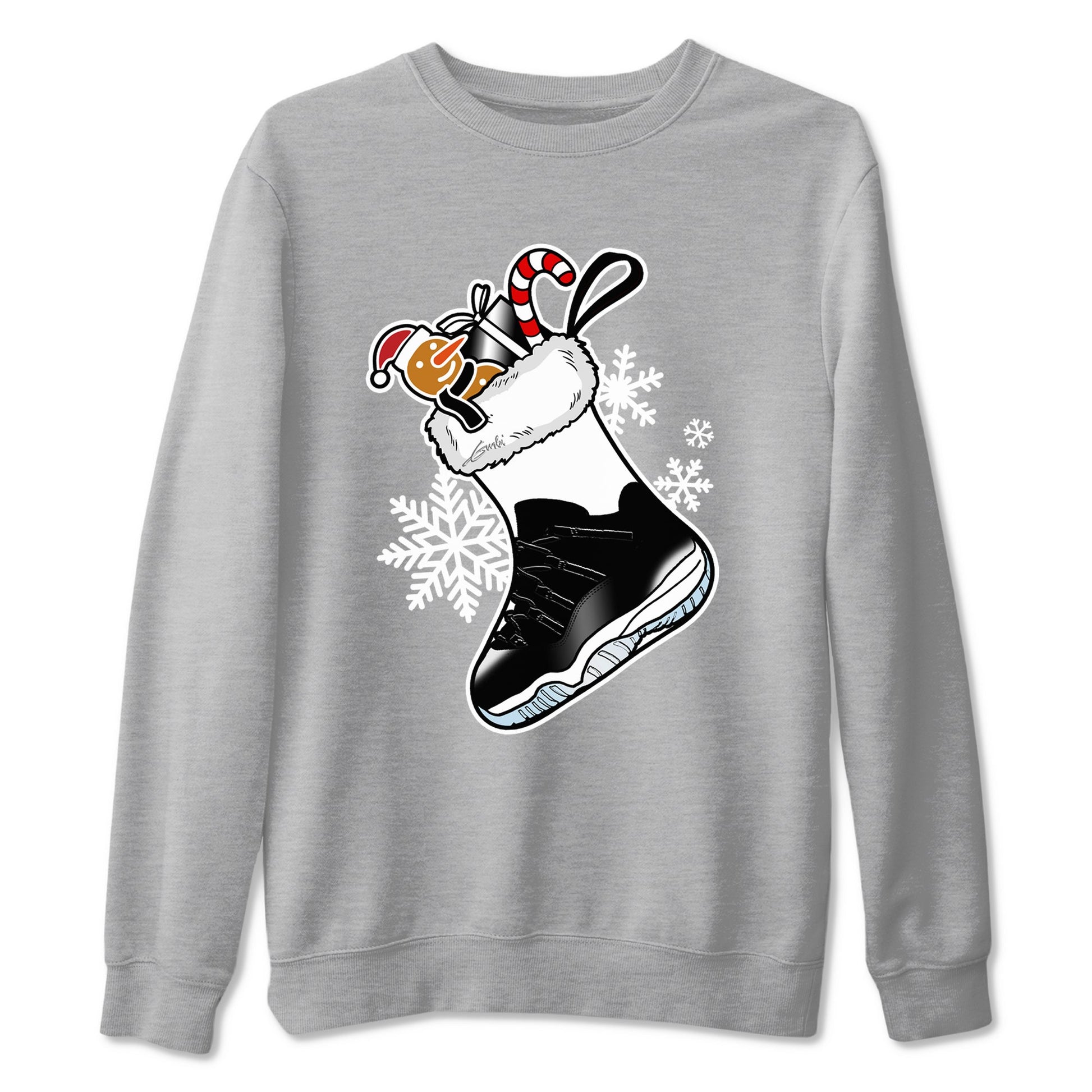 11s Space Jam shirts to match jordans Christmas Sneaker Stocking t shirts to match sneakers Air Jordan 11 Low Black And Varsity Royal match shoes to clothes SNRT Sneaker Tees unisex cotton Heather Grey 2 shirts