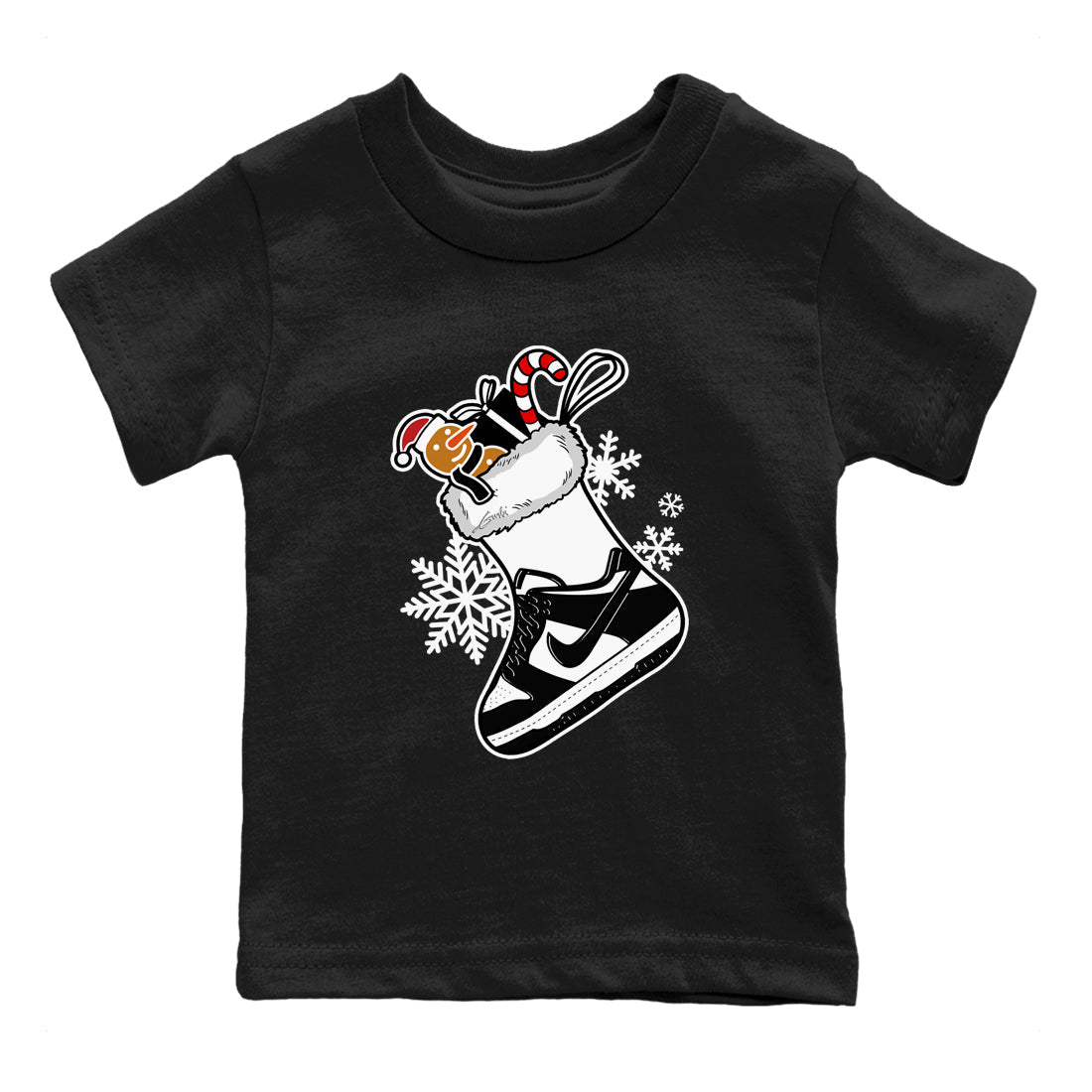 Dunk Low Retro Panda shirts to match jordans Christmas Sneaker Stocking t shirts to match sneakers Dunk White Black Panda match shoes to clothes SNRT Sneaker Tees Youth Baby Black 2 tee