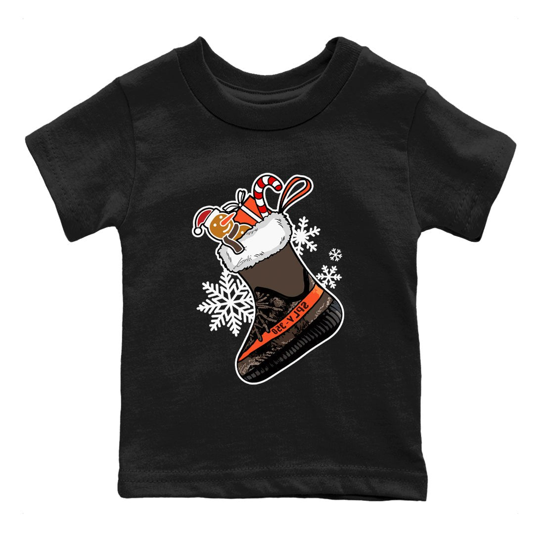 Yeezy 350 V2 Carbon Beluga shirts to match jordans Christmas Sneaker Stocking t shirts to match sneakers Yeezy 350 Carbon Beluga match shoes to clothes SNRT Sneaker Tees Youth Baby Black 2 tee