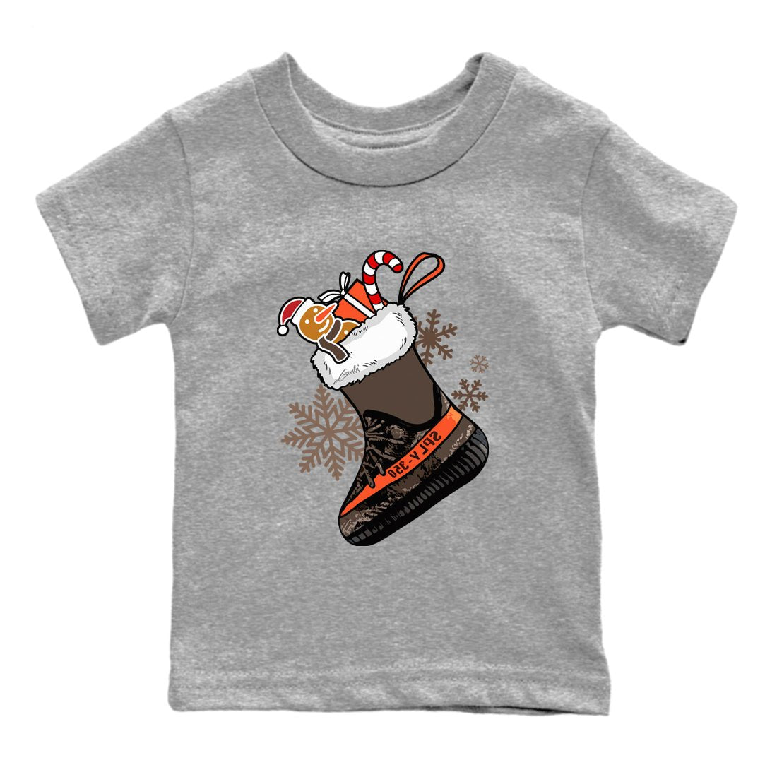 Yeezy 350 V2 Carbon Beluga shirts to match jordans Christmas Sneaker Stocking t shirts to match sneakers Yeezy 350 Carbon Beluga match shoes to clothes SNRT Sneaker Tees Youth Baby Heather Grey 2 tee