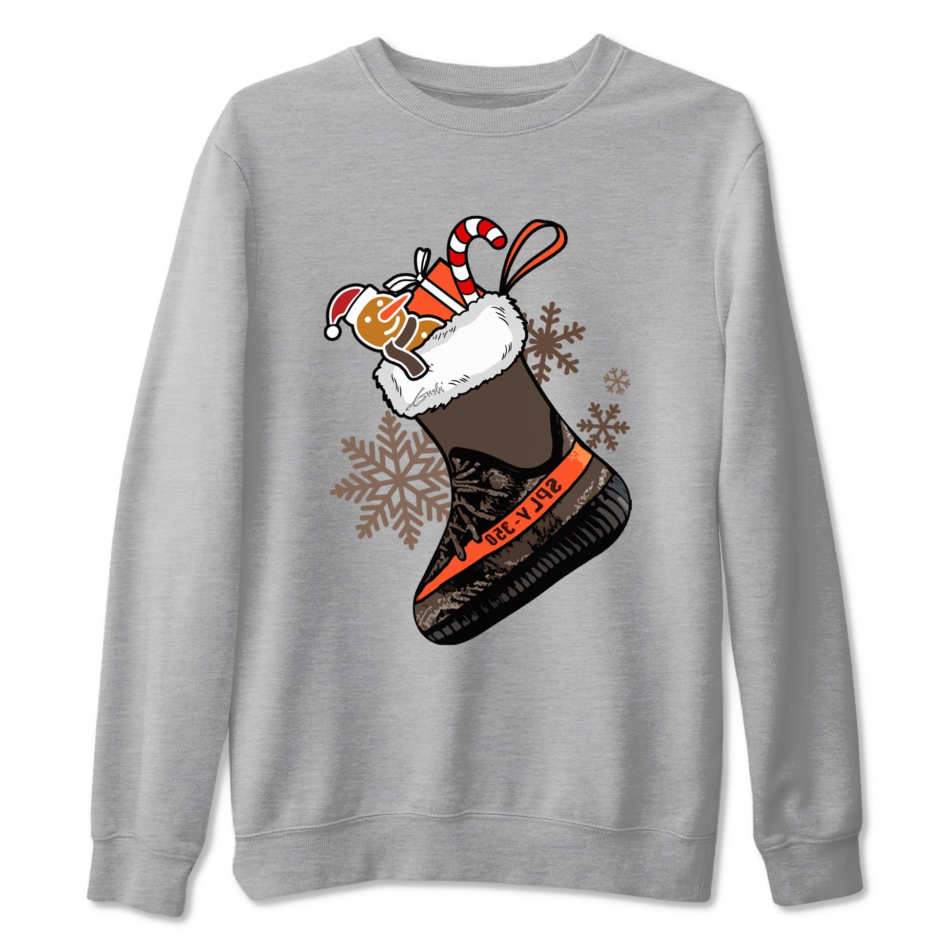 Yeezy 350 V2 Carbon Beluga shirts to match jordans Christmas Sneaker Stocking t shirts to match sneakers Yeezy 350 Carbon Beluga match shoes to clothes SNRT Sneaker Tees unisex cotton Heather Grey 2 shirts