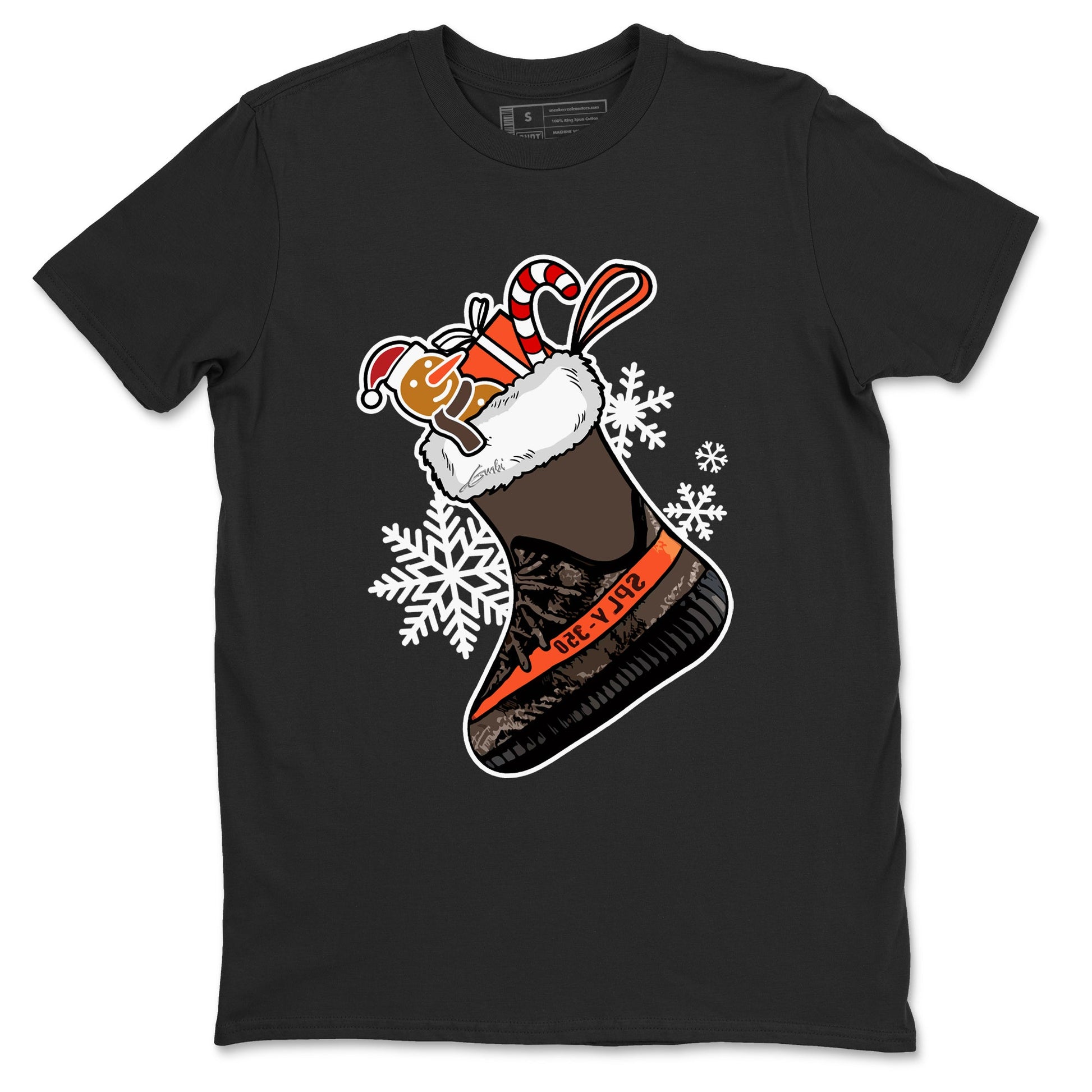 Yeezy 350 V2 Carbon Beluga shirts to match jordans Christmas Sneaker Stocking t shirts to match sneakers Yeezy 350 Carbon Beluga match shoes to clothes SNRT Sneaker Tees unisex cotton Black 2 shirts
