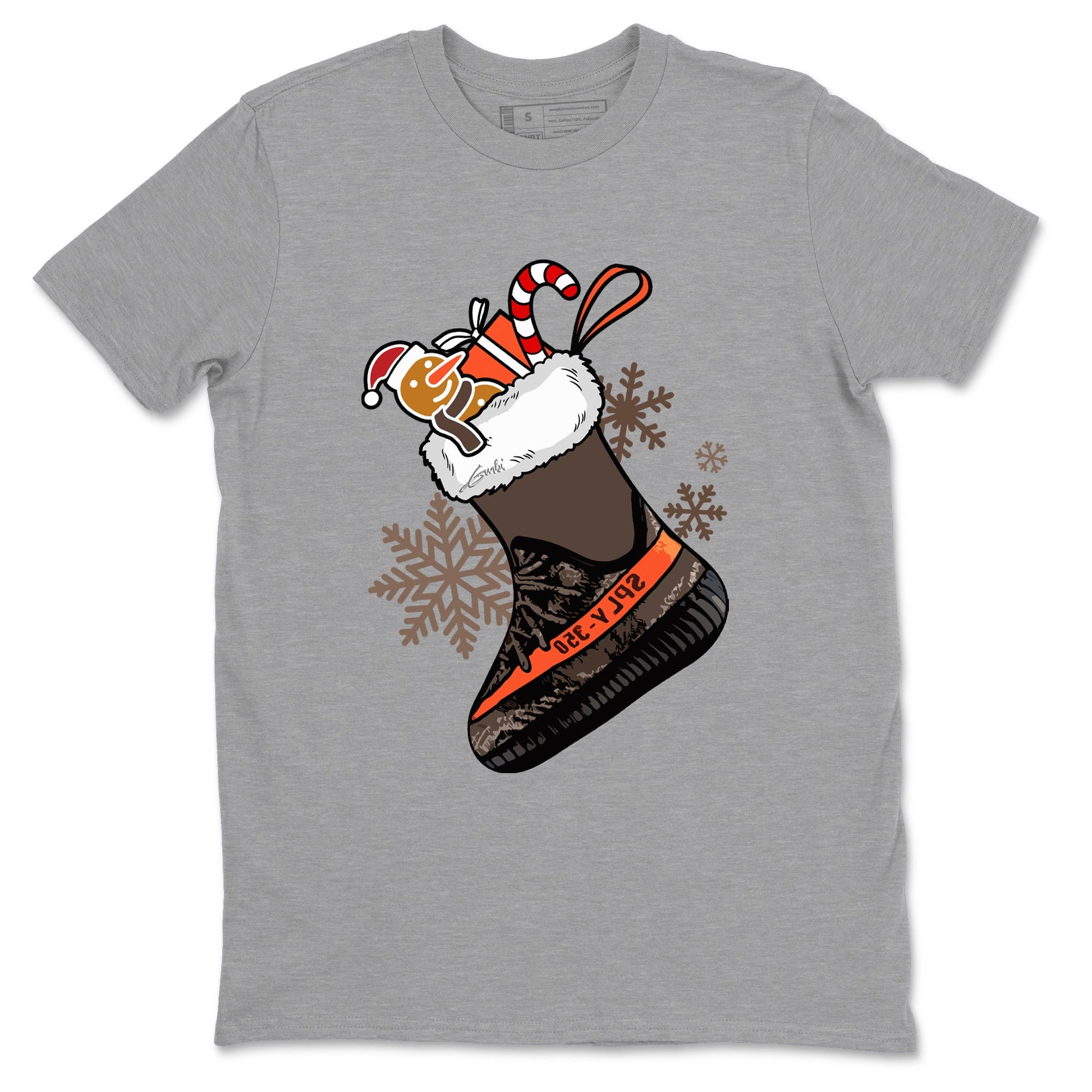 Yeezy 350 V2 Carbon Beluga shirts to match jordans Christmas Sneaker Stocking t shirts to match sneakers Yeezy 350 Carbon Beluga match shoes to clothes SNRT Sneaker Tees unisex cotton Heather Grey 2 shirts
