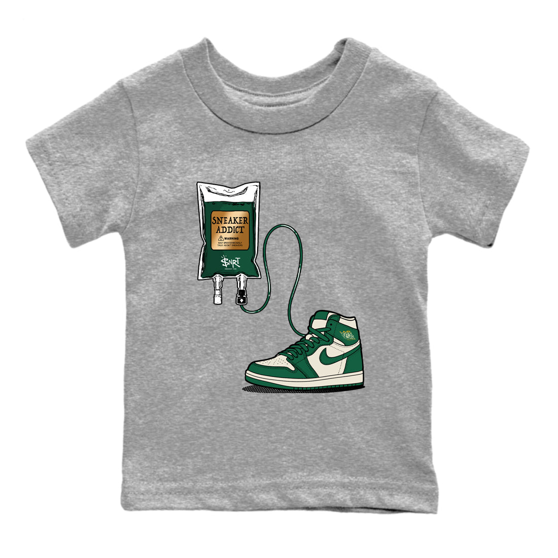 Sneaker Threads – Sneaker Tees To Match Air Jordan 1 Pro Green – Sneaker Therapy Youth Graphic Tee Heather Grey 2. Perfect for Jordan releases 2025 colorways.