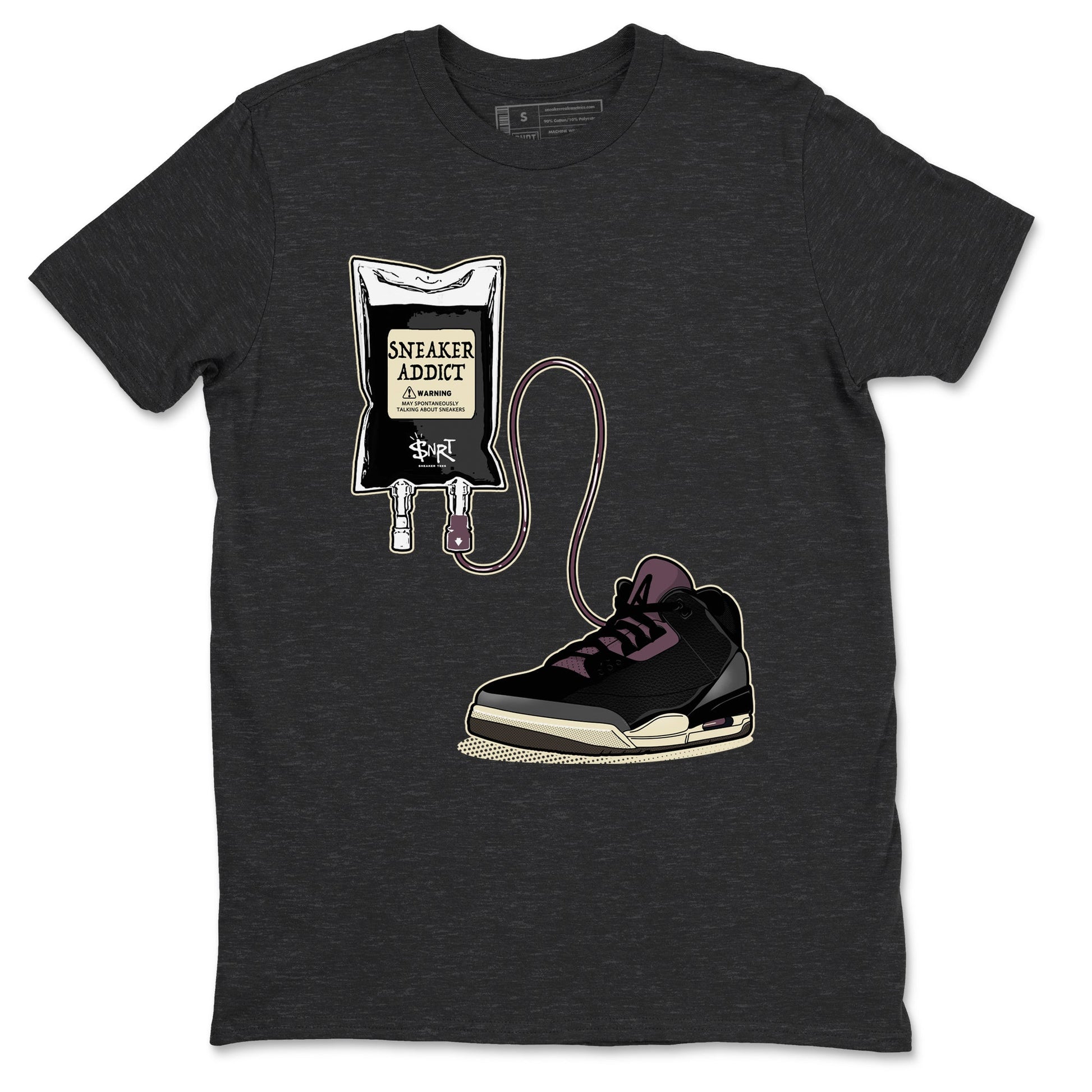 3s A Ma Maniere x Black shirts to match jordans Sneaker Therapy sneaker match tees Air Jordan 3 A Ma Maniere x Black And Flat Pewter SNRT Sneaker Release Tees unisex cotton Charcoal Heather 2 crew neck shirts