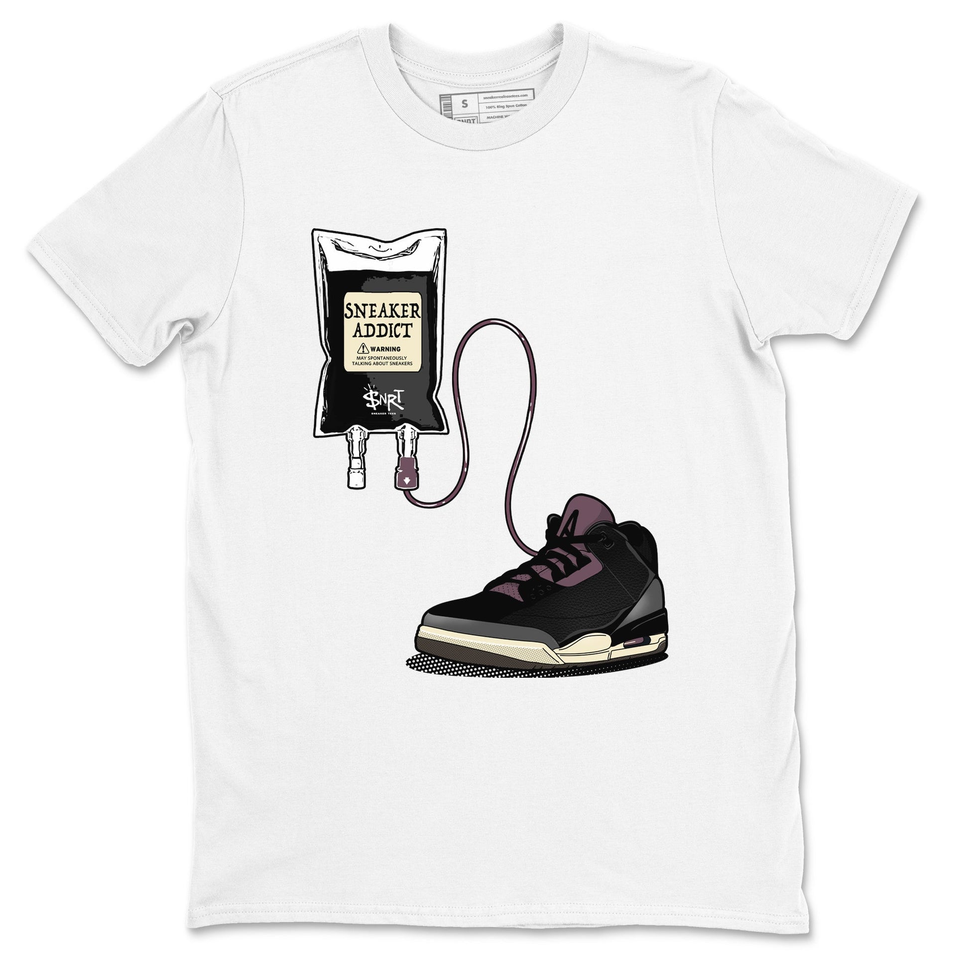 3s A Ma Maniere x Black shirts to match jordans Sneaker Therapy sneaker match tees Air Jordan 3 A Ma Maniere x Black And Flat Pewter SNRT Sneaker Release Tees unisex cotton White 2 crew neck shirts