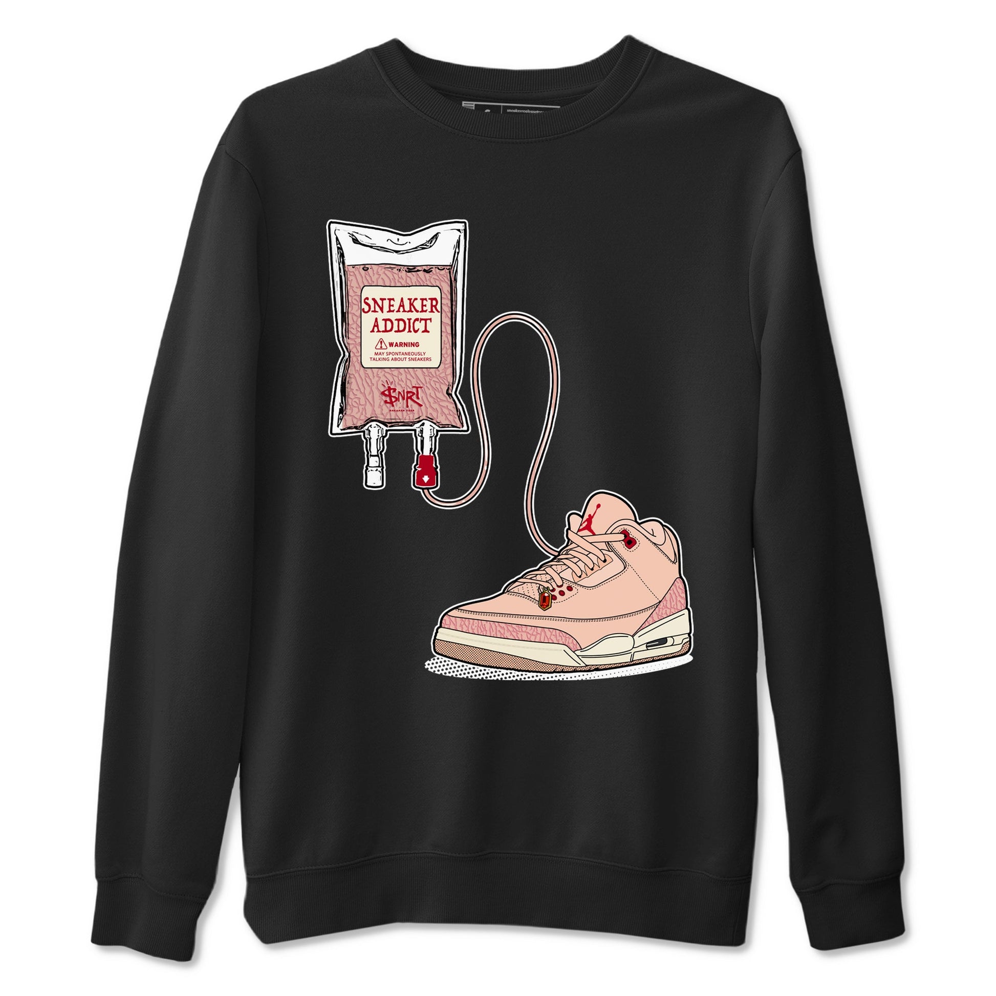 3s Valentines Day tee to match jordans Sneaker Therapy sneaker match tees Air Jordan 3 "Treat Yourself" Washed Coral special Valentine's Day Gift SNRT Sneaker Tees Graphic Tee Black 2 shirts