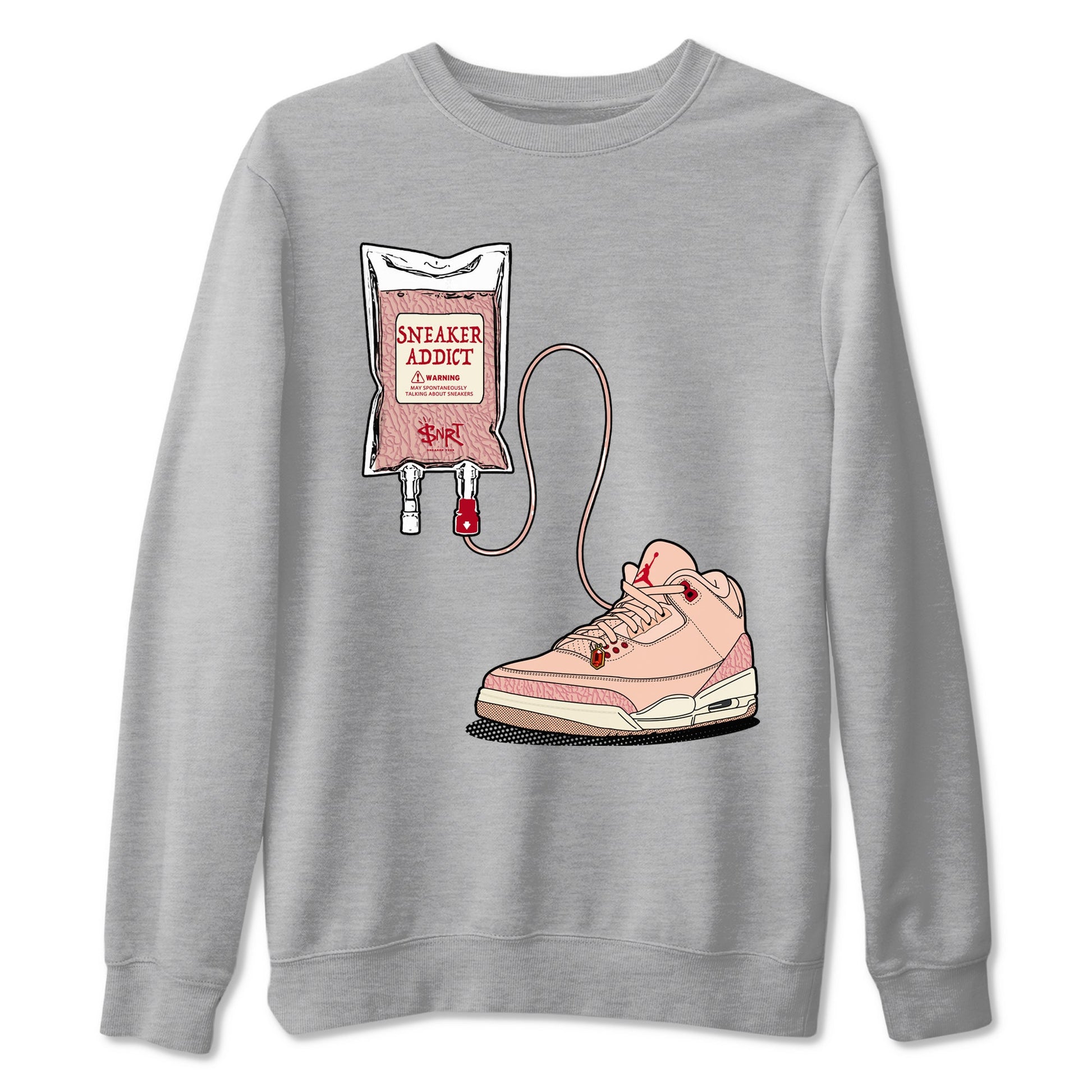 3s Valentines Day tee to match jordans Sneaker Therapy sneaker match tees Air Jordan 3 "Treat Yourself" Washed Coral special Valentine's Day Gift SNRT Sneaker Tees Graphic Tee Heather Grey 2 shirts